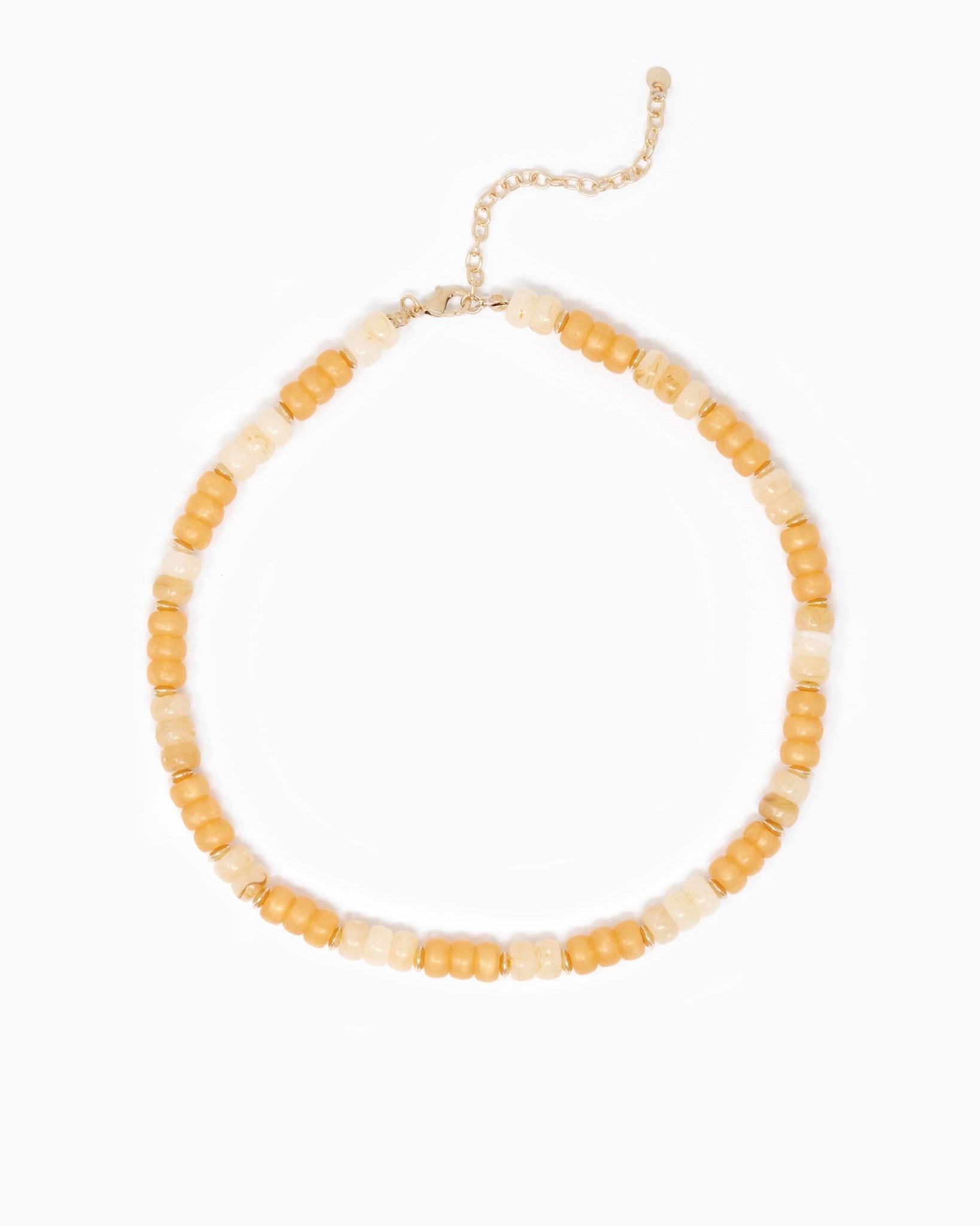 Multi-Color Beaded Necklace – Light Brown