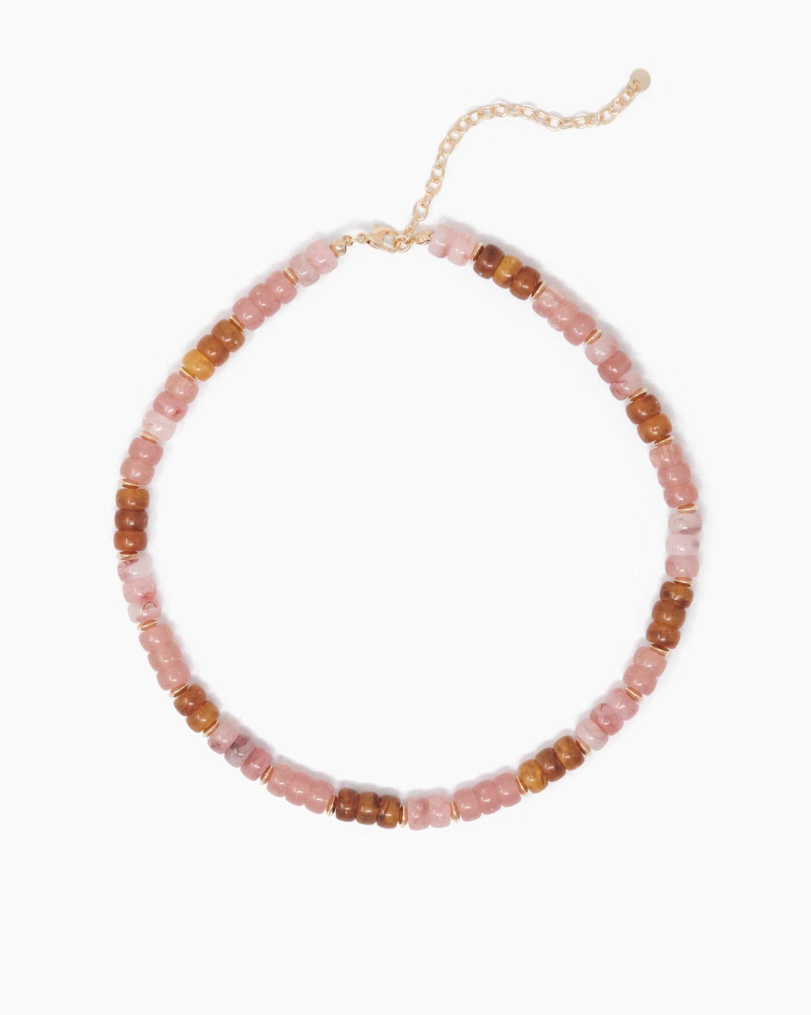 Multi-Color Beaded Necklace – Brown