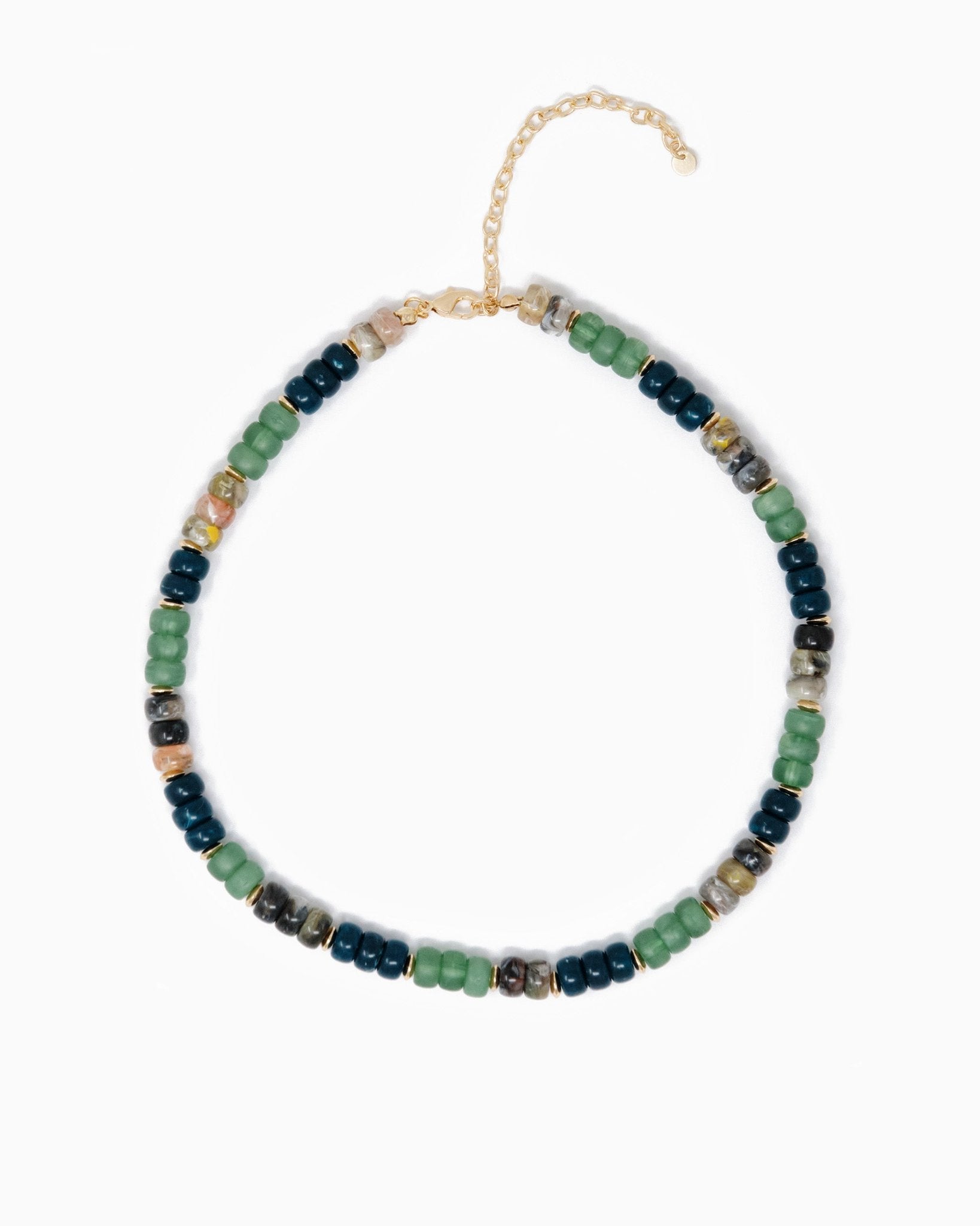 Multi-Color Beaded Necklace – Green