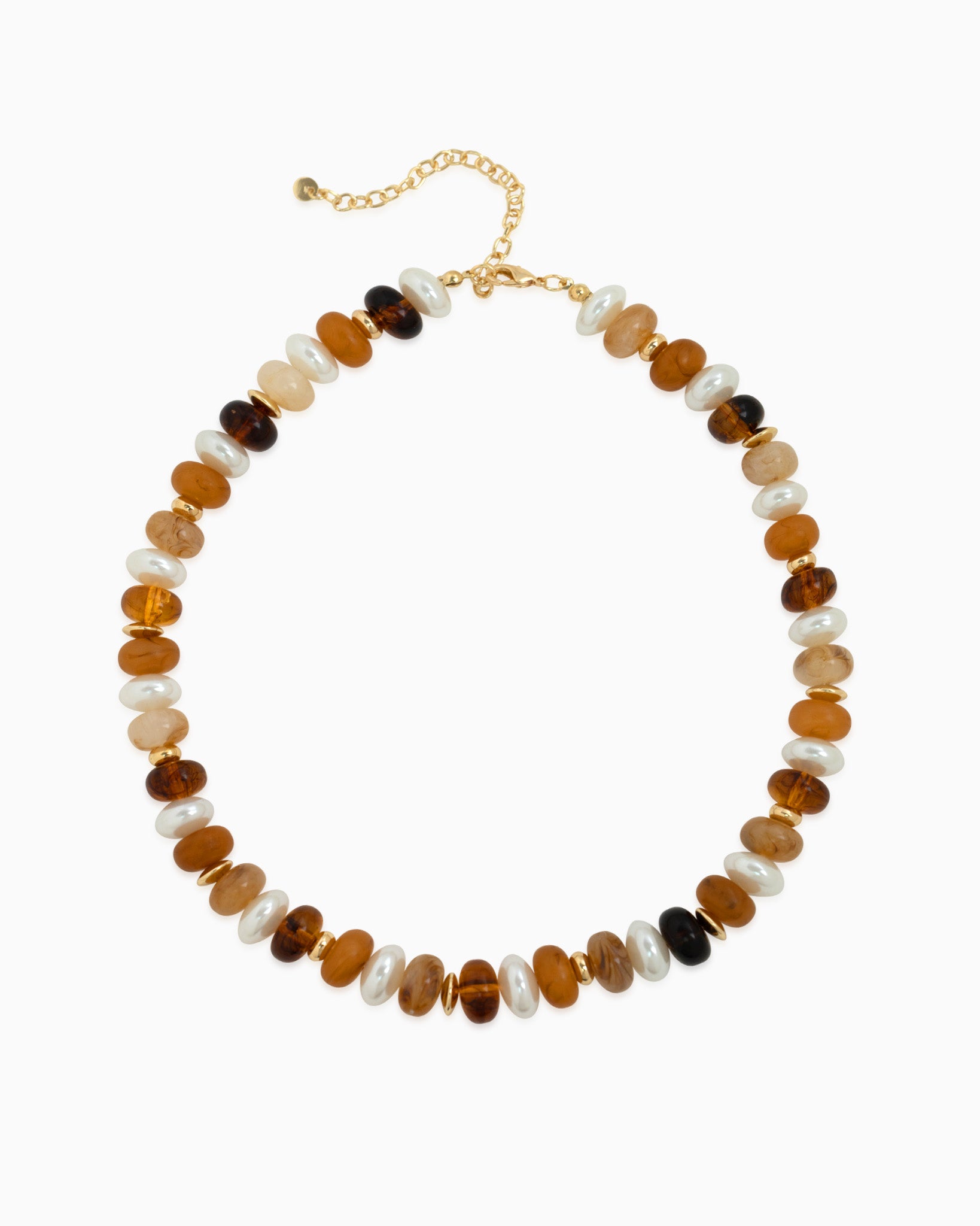Marble Color Pearl Beaded Necklace