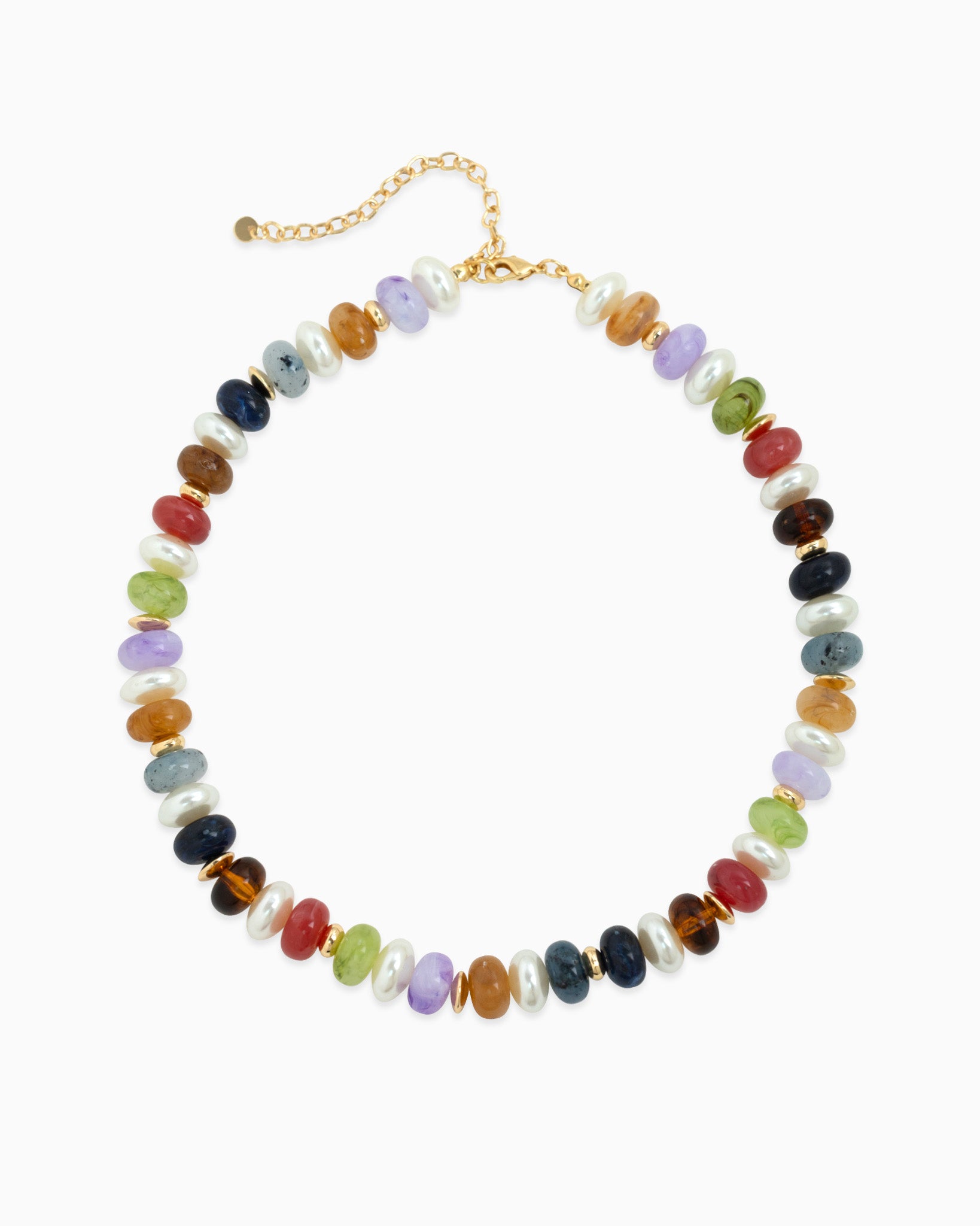 Marble Color Pearl Beaded Necklace