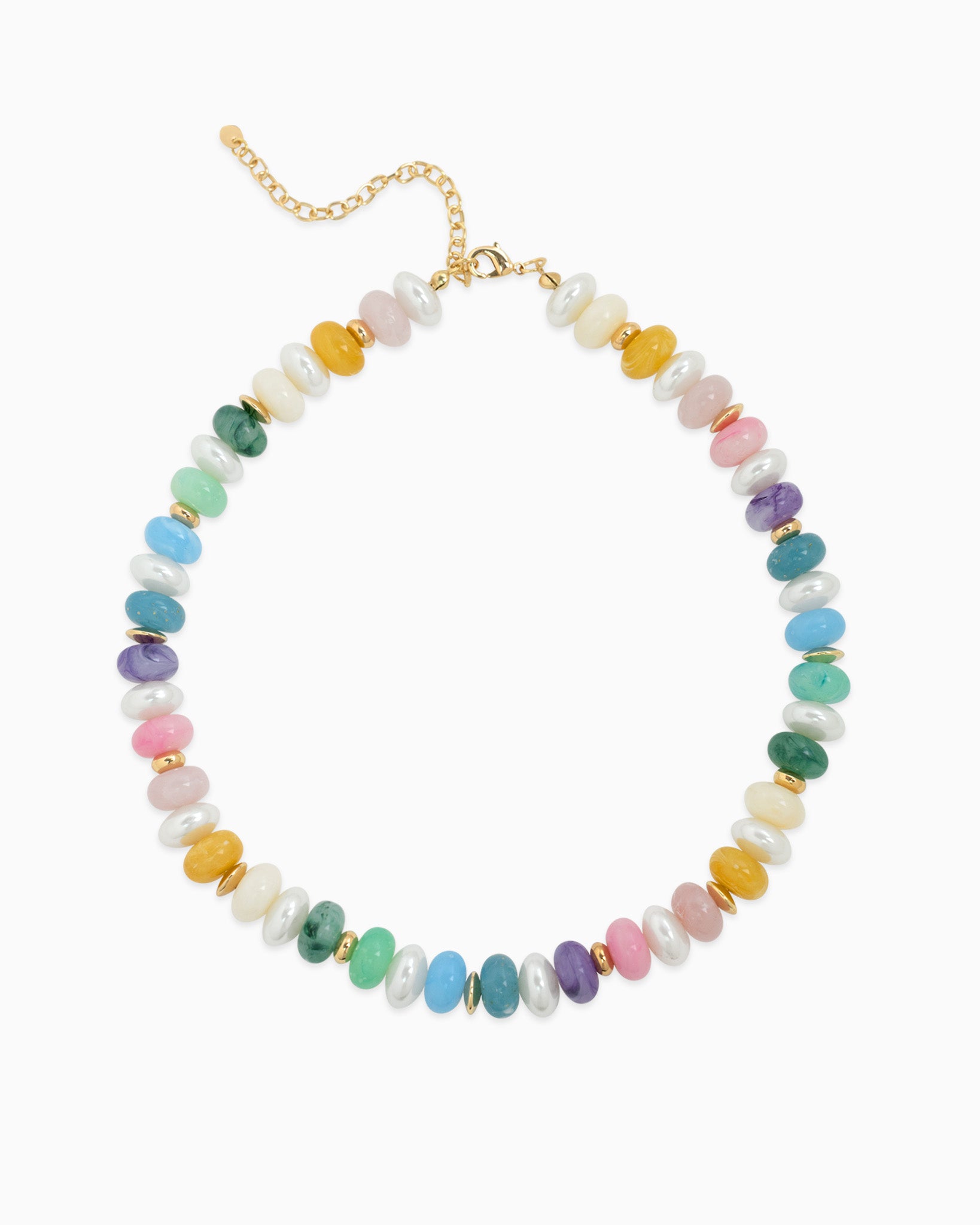 Marble Color Pearl Beaded Necklace