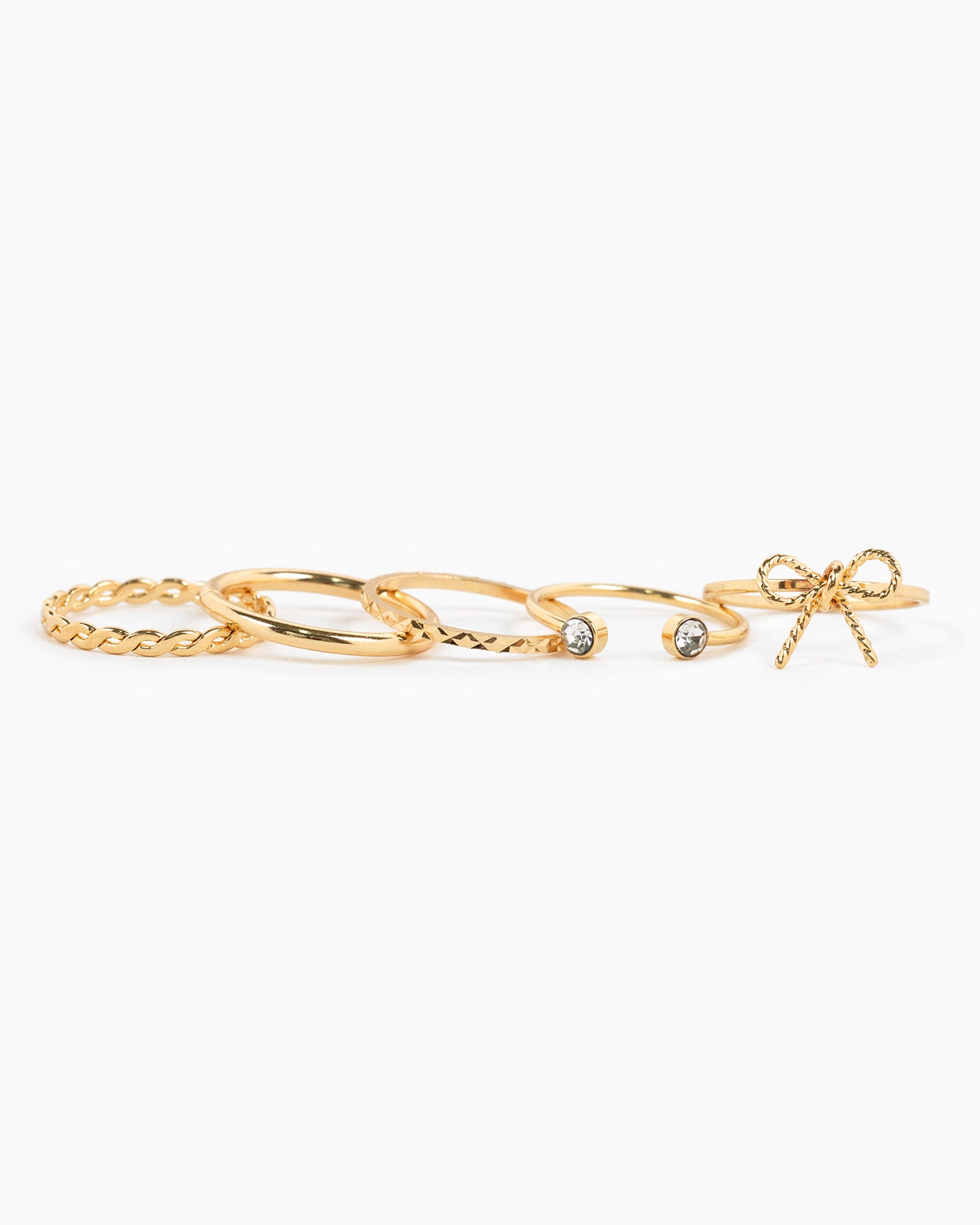 Rope Ribbon Ring Set (5pc)