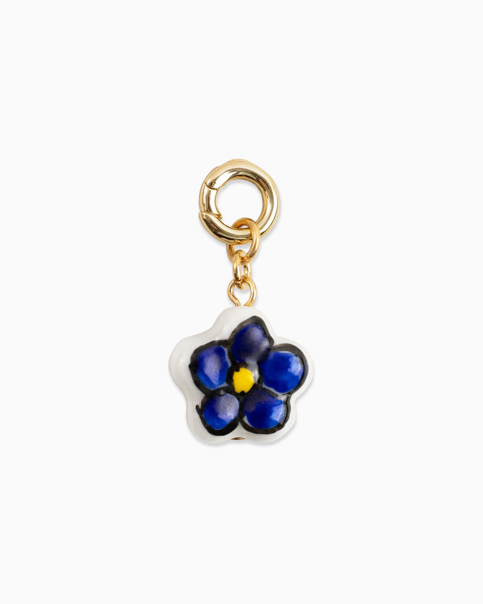 Royal Blue Flower Ceramic Charm