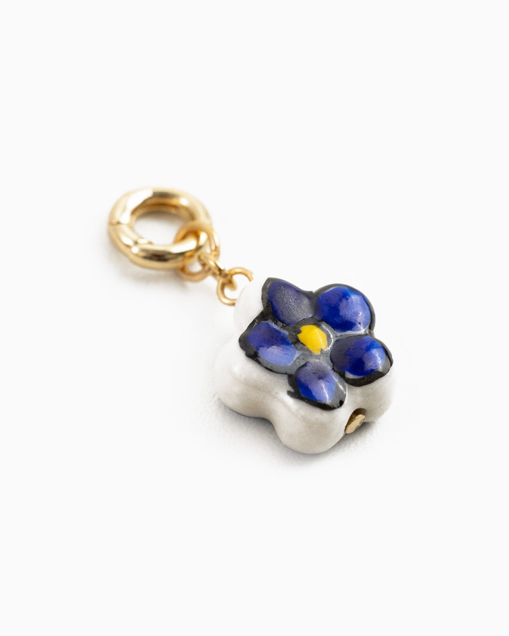 Royal Blue Flower Ceramic Charm