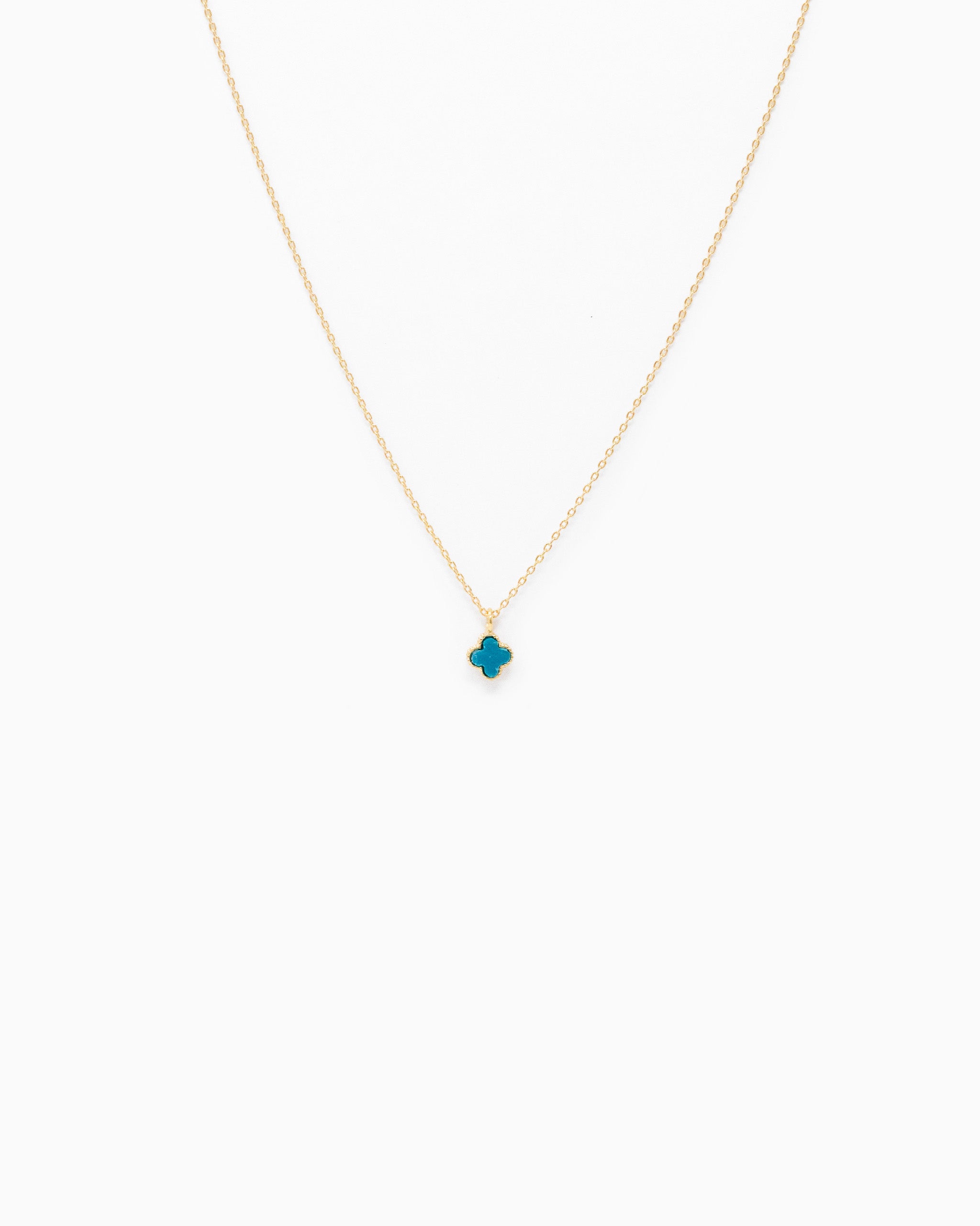 Milgrain Colored Clover Pendant Necklace
