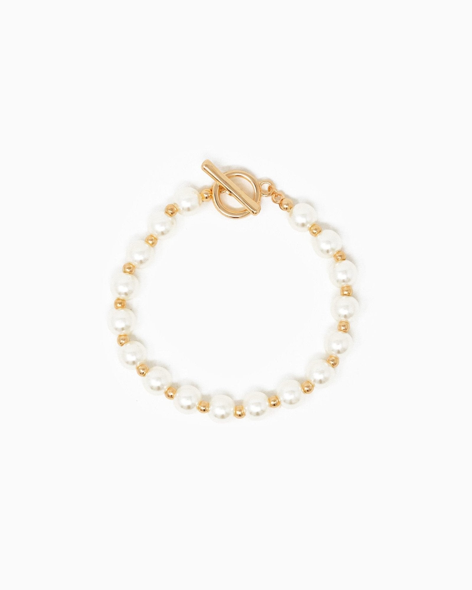 Mixed Pattern Acrylic Pearl Toggle Bracelet