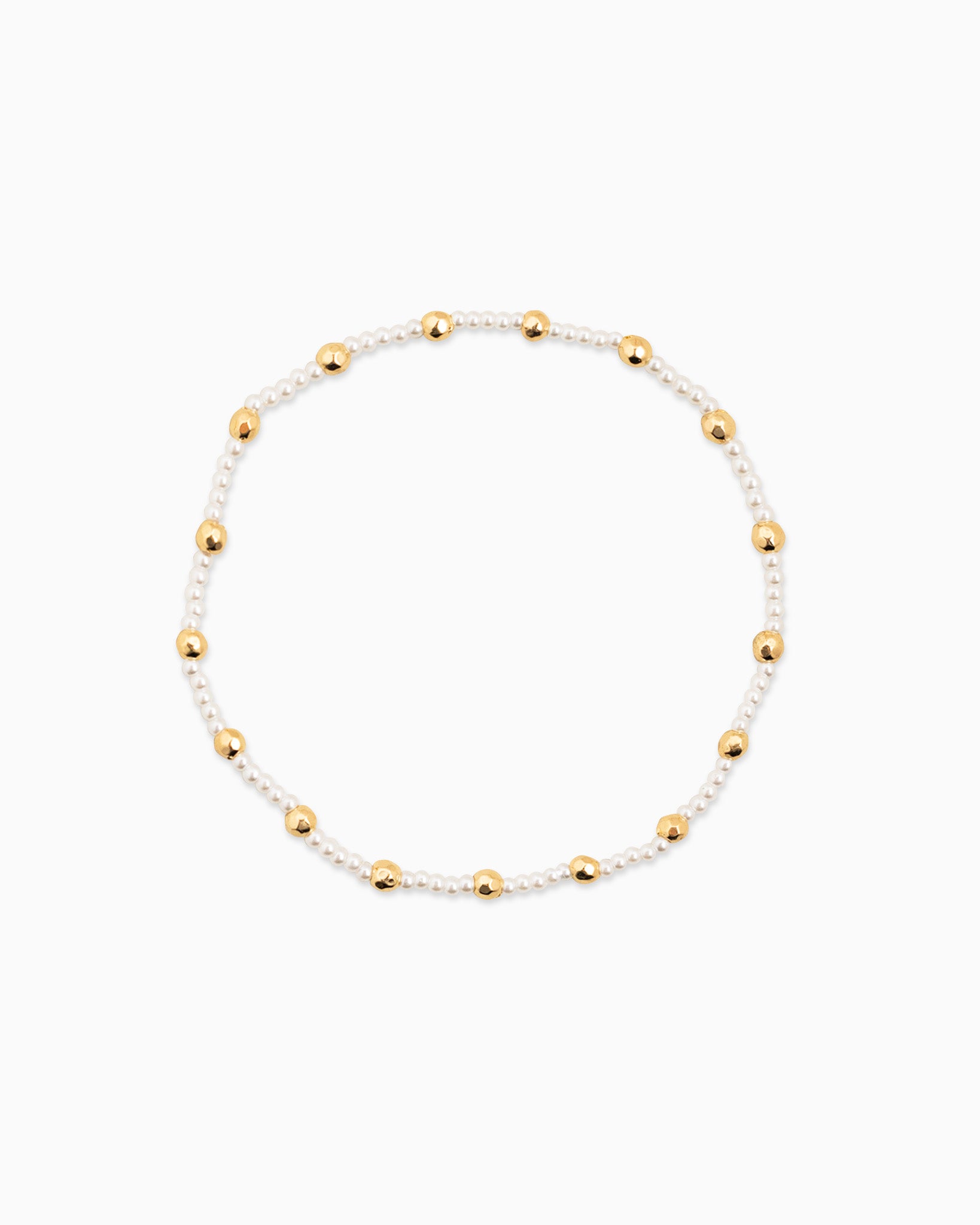 Gold Cross Pearl Bead Variety Stretch Bracelet Set of 5