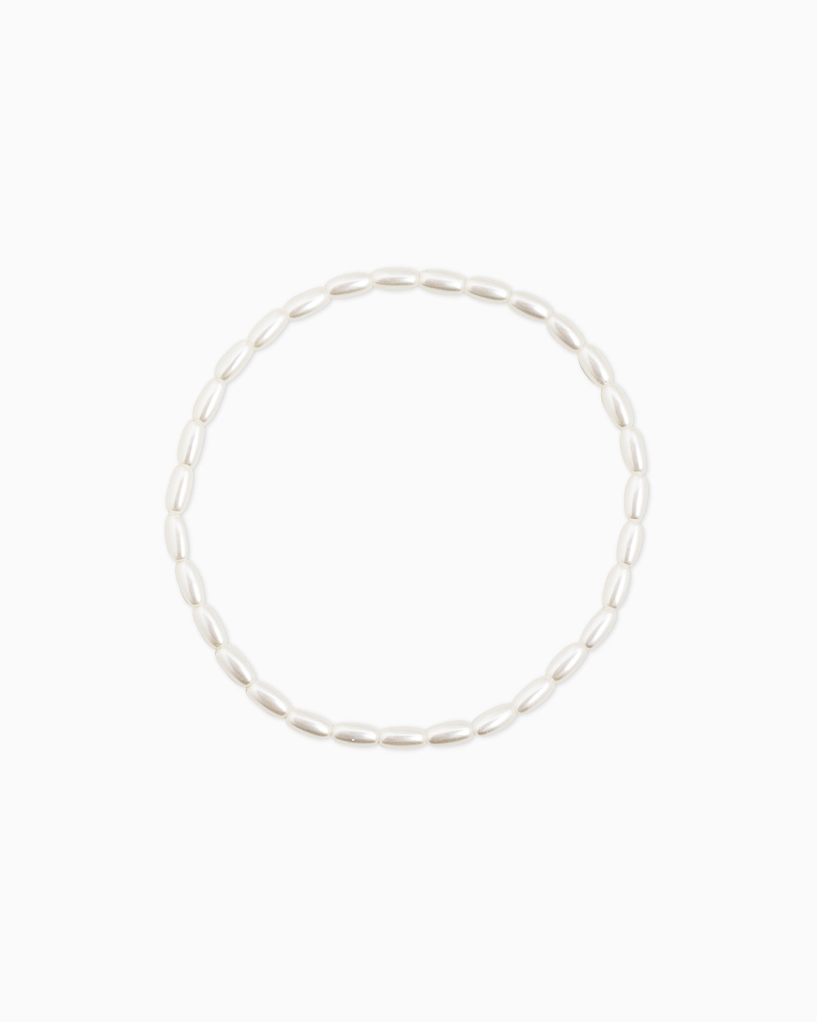 Gold Oval Bead and Acrylic Pearl Variety Stretch Bracelet Set of 5