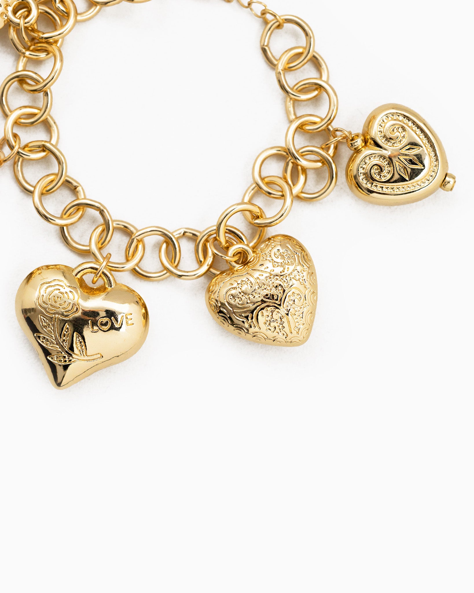 Chunky Heart Variety Charm Bracelet