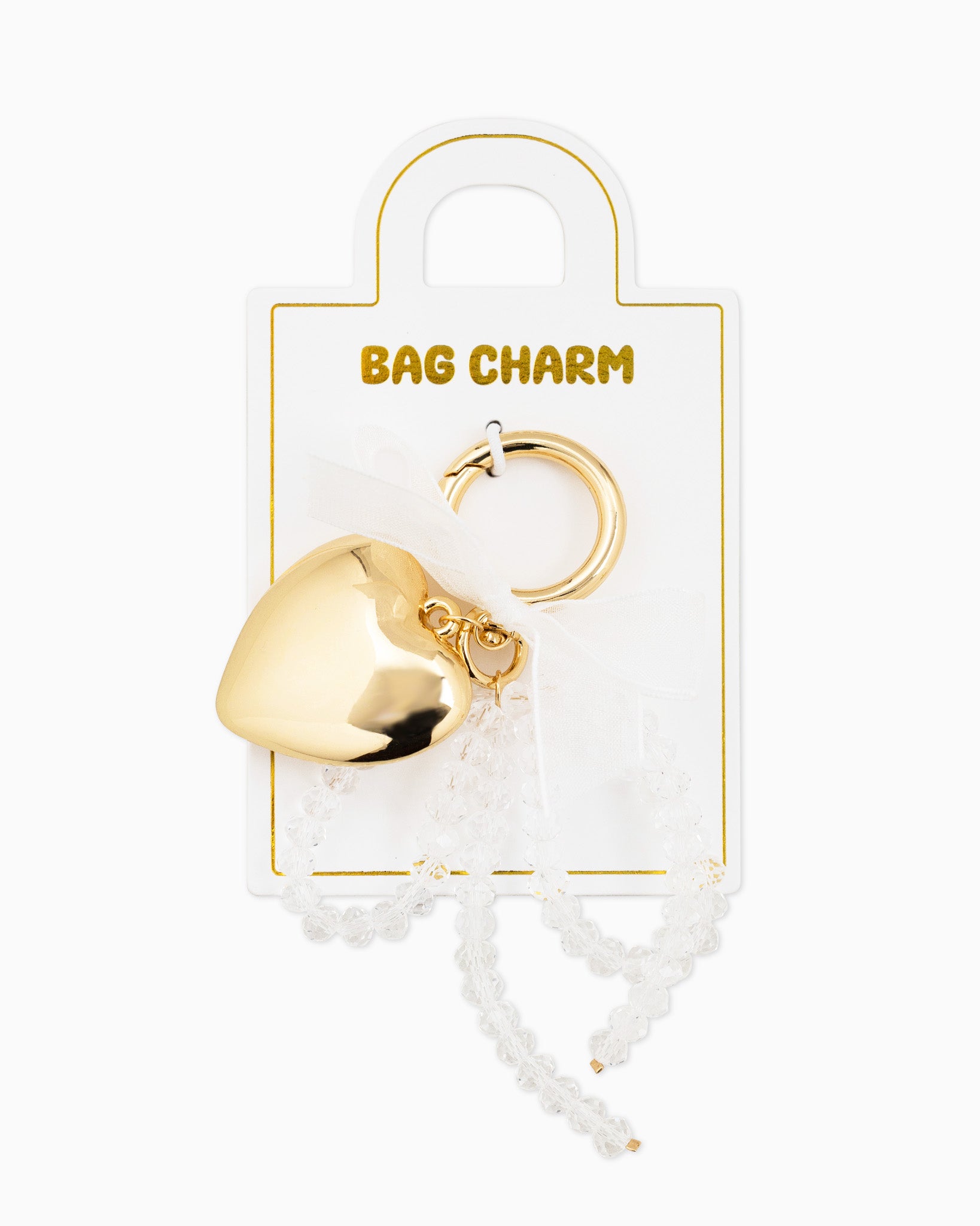 Heart Bow Croquette Bag Charm