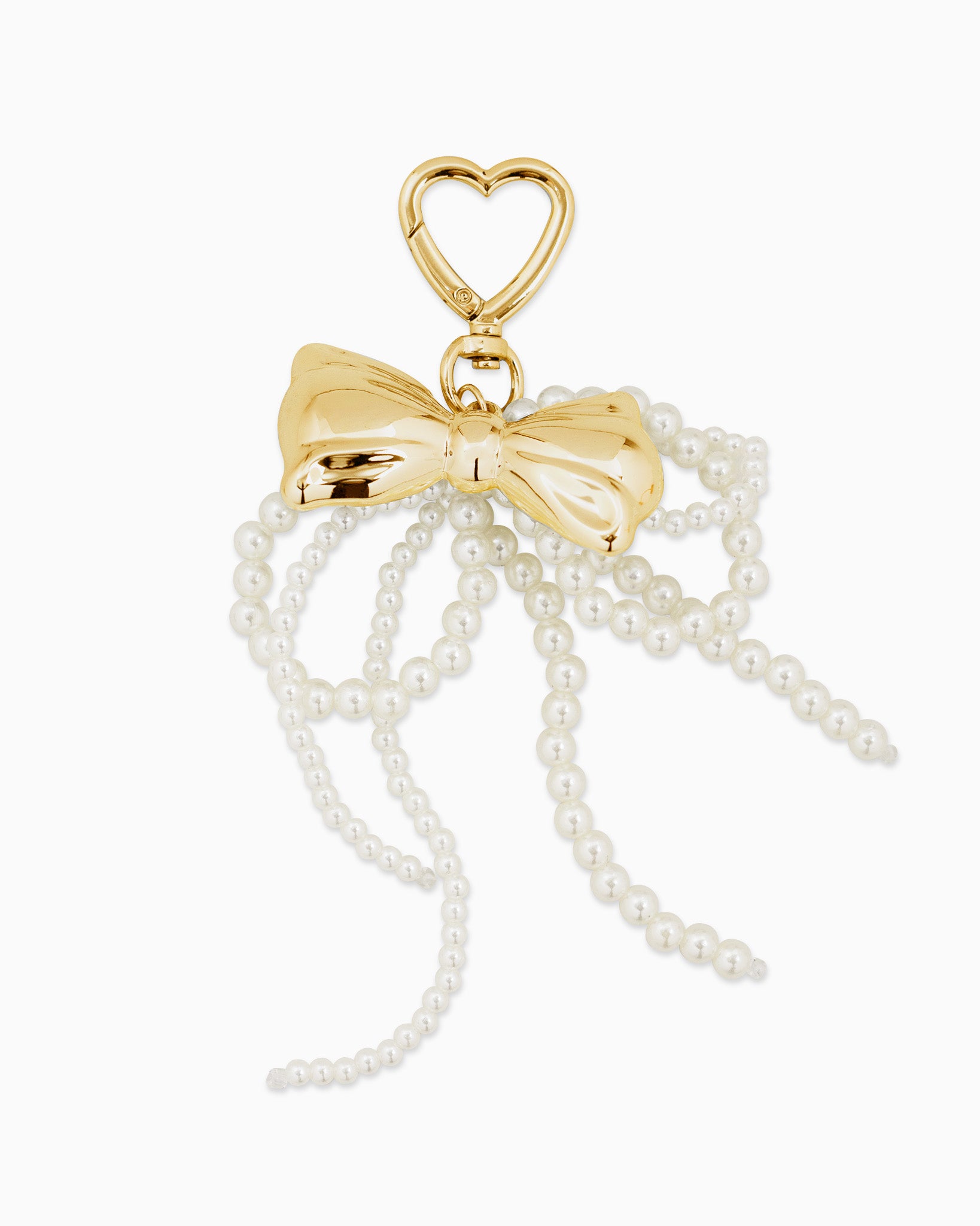 Puffy Bow Acrylic Pearl Bow Drop Bag Charm