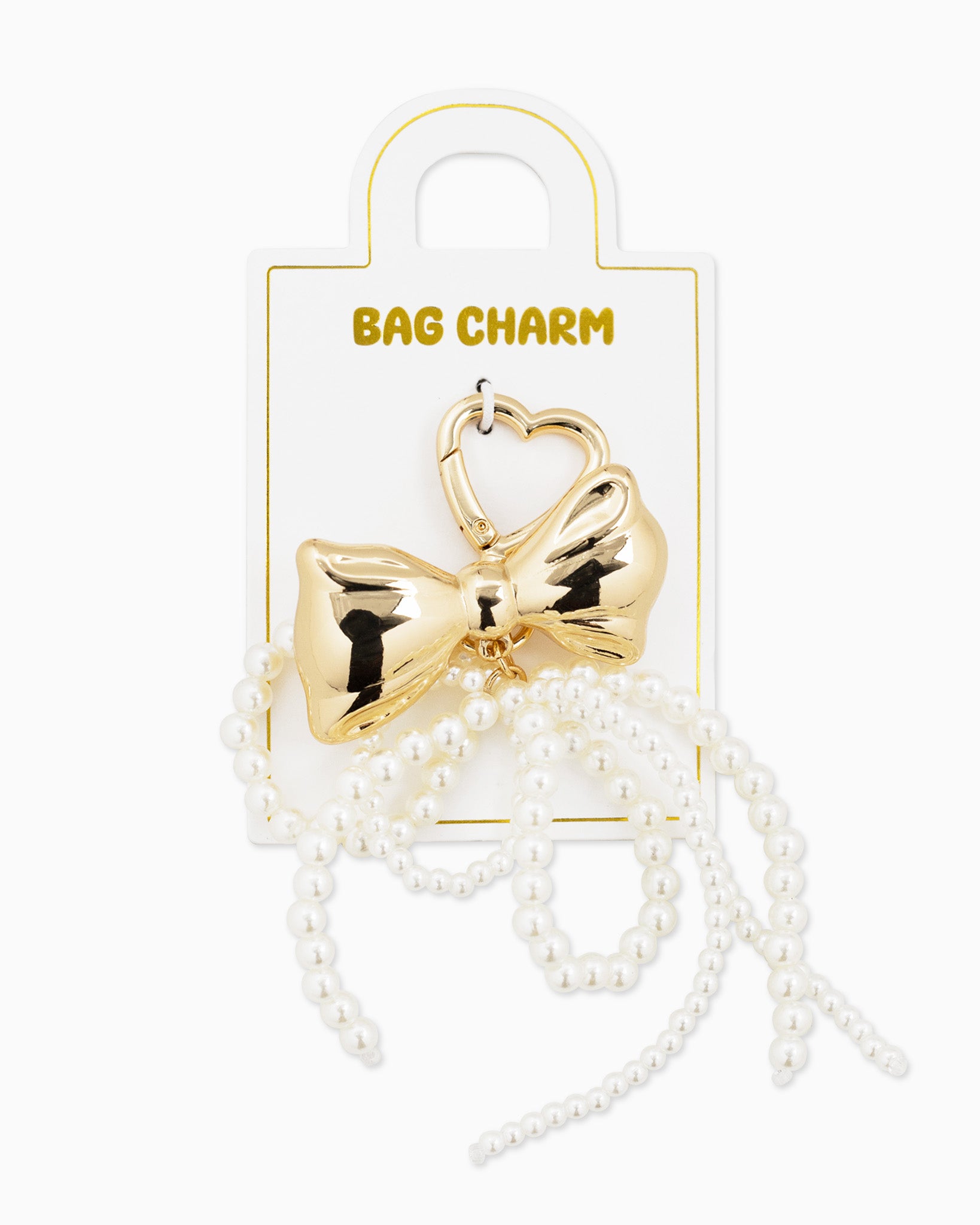 Puffy Bow Acrylic Pearl Bow Drop Bag Charm