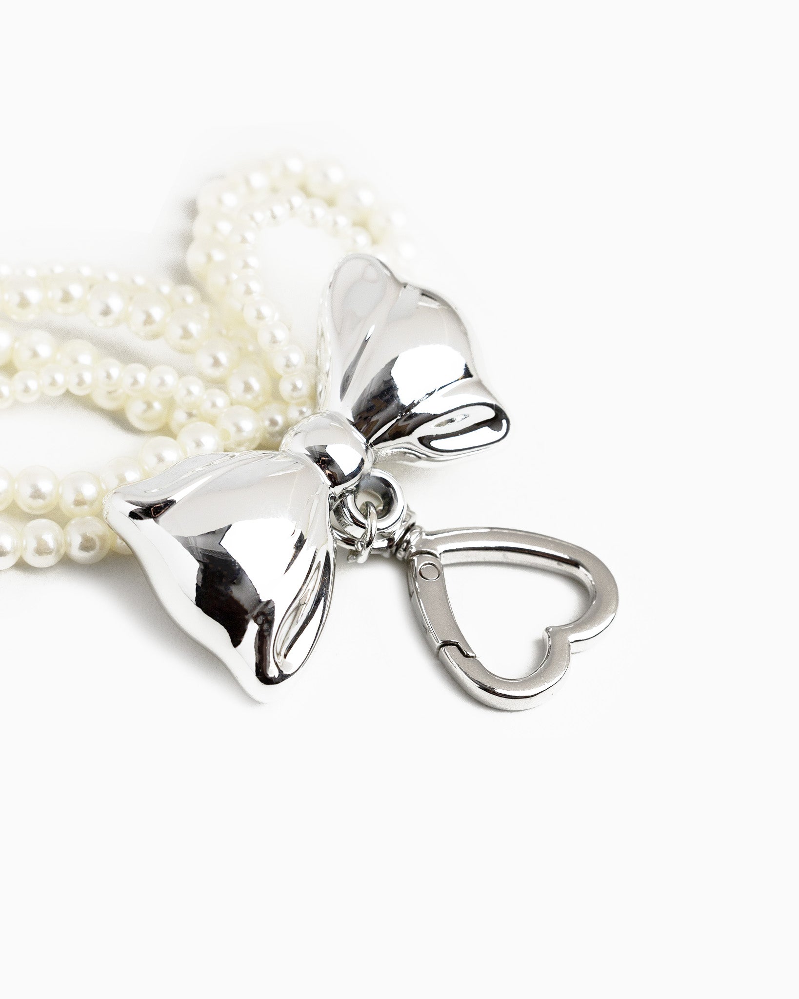 Puffy Bow Acrylic Pearl Bow Drop Bag Charm