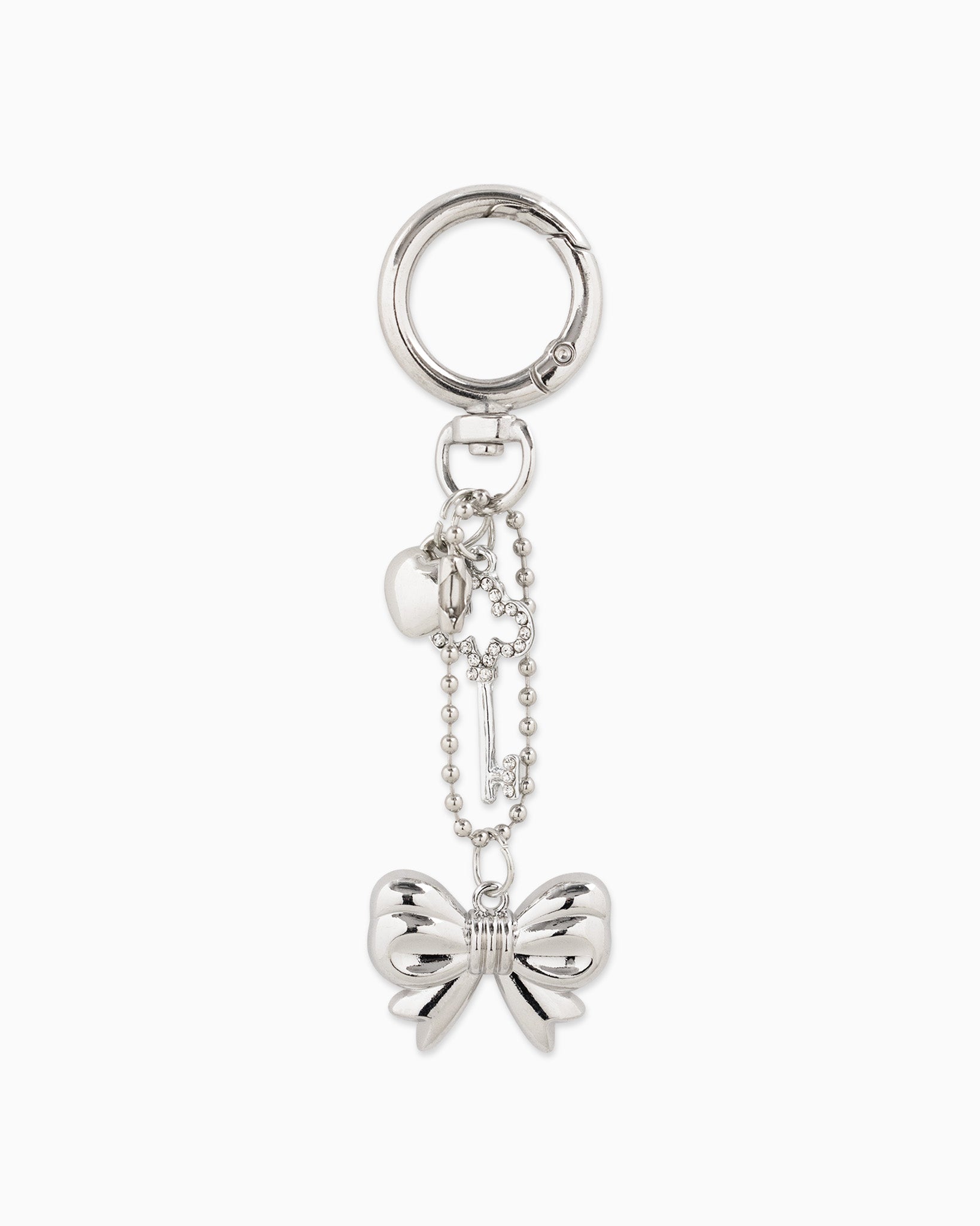 Bow, Puffy Heart, Clover Key Bag Charm