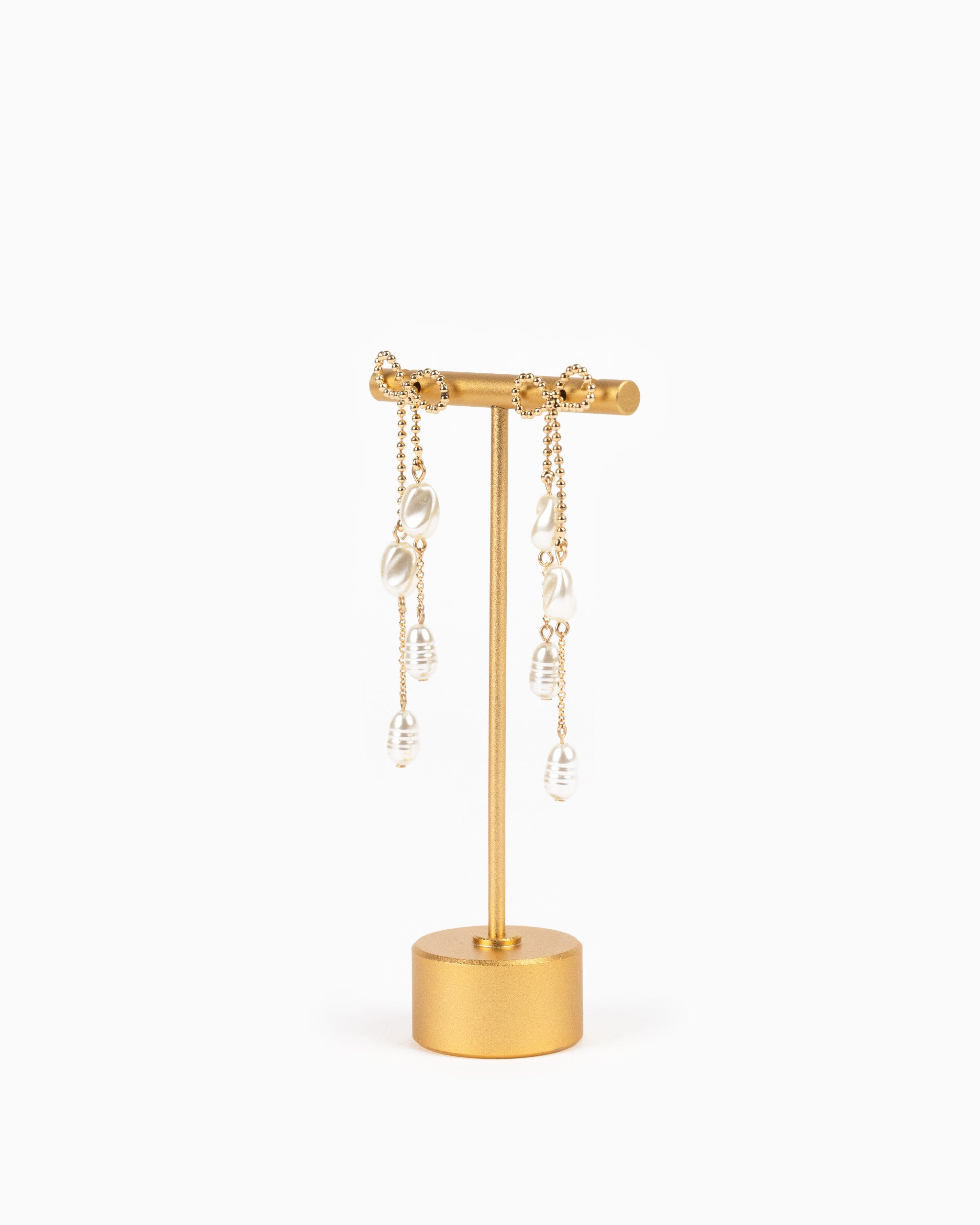 Long Bow Pearl Deco Drop Earrings-4