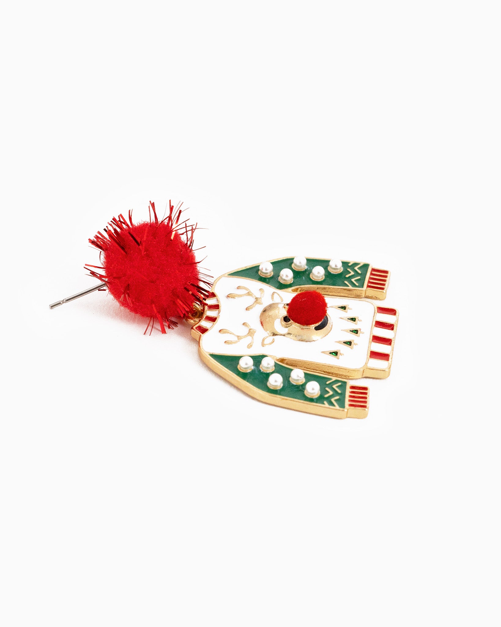 Christmas Pompom Ugly Sweater Earrings