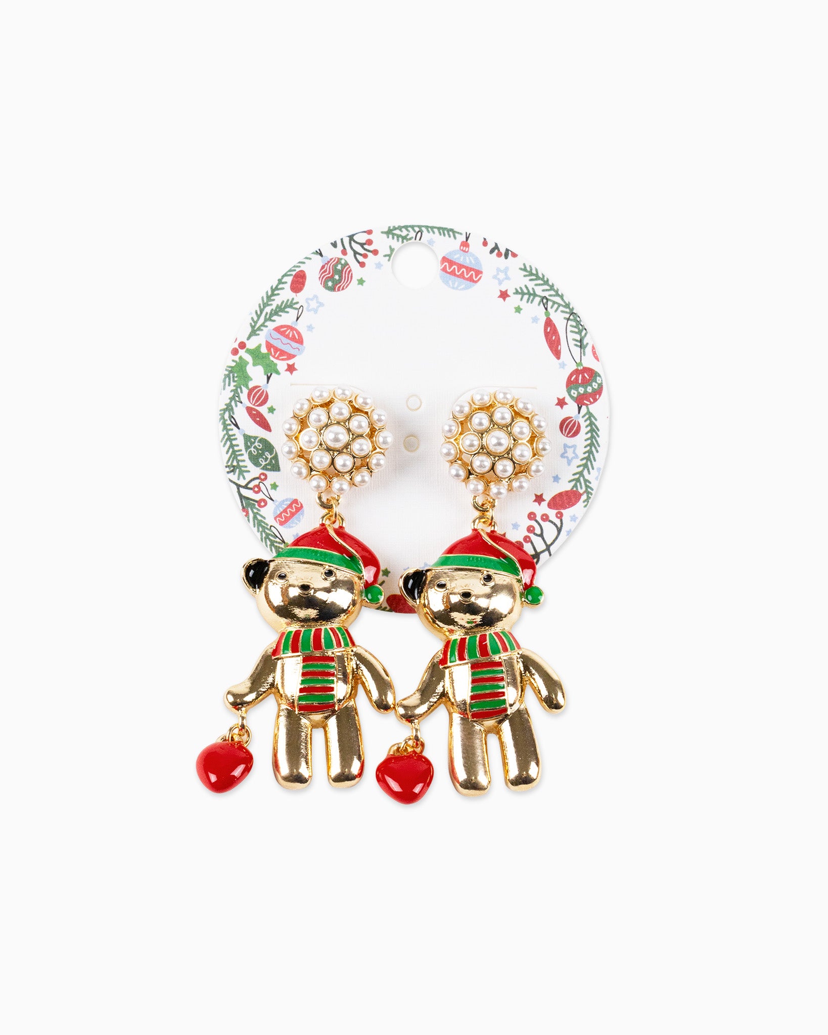 Christmas Santa Bear Drop Earrings