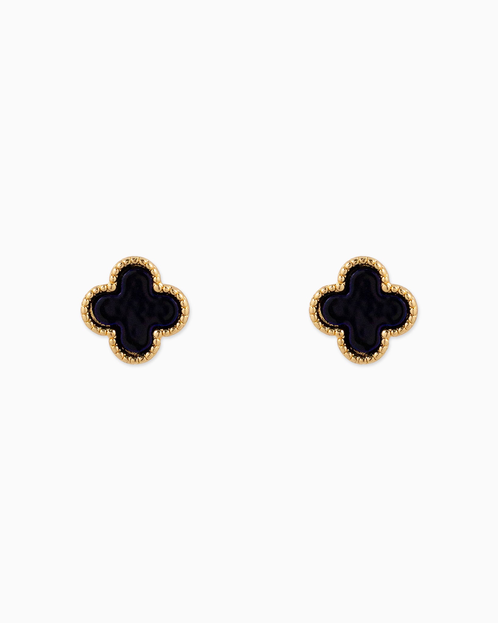 MOP Clover and CZ Stud Earring Set of 3