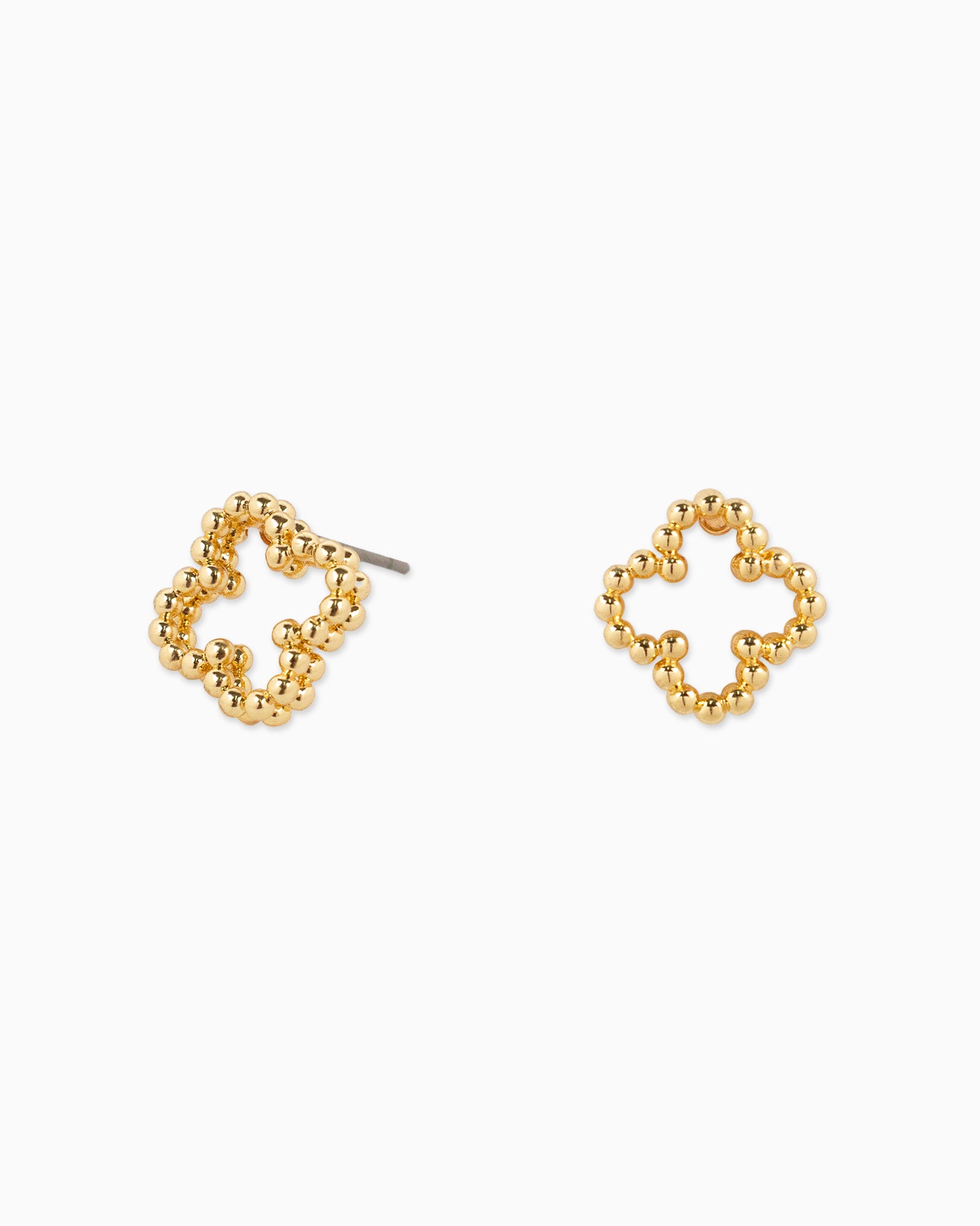 MOP Clover and CZ Stud Earring Set of 3