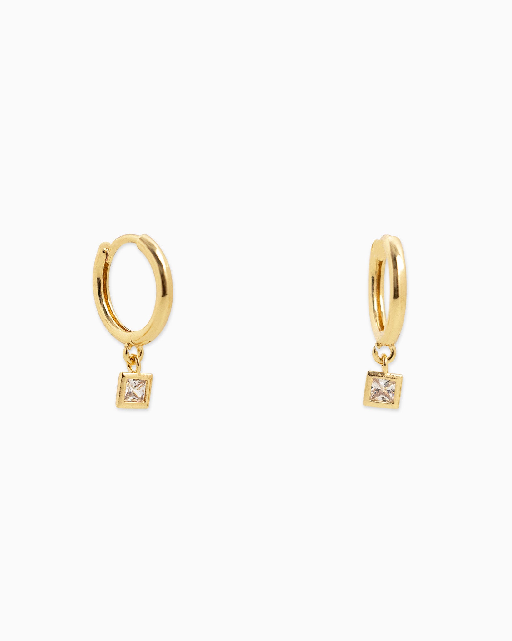 Multi Shape CZ Drop Hoop Earring Set of 3