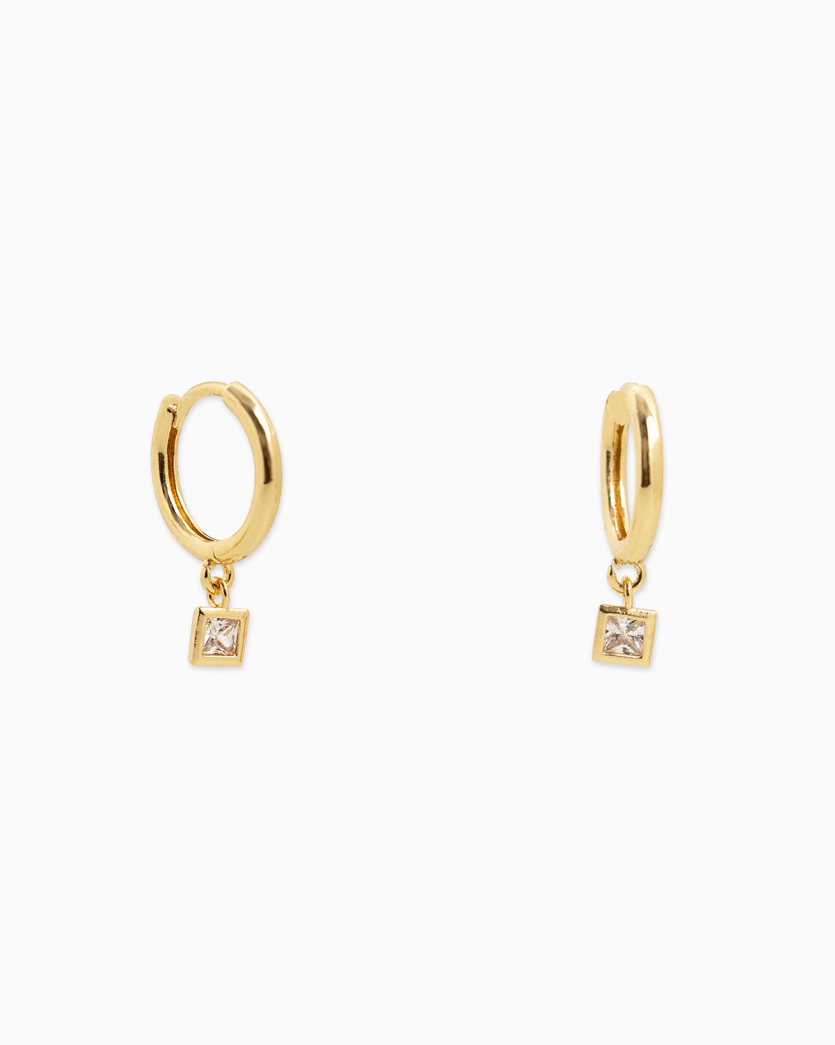 Multi Shape CZ Drop Hoop Earring Set of 3