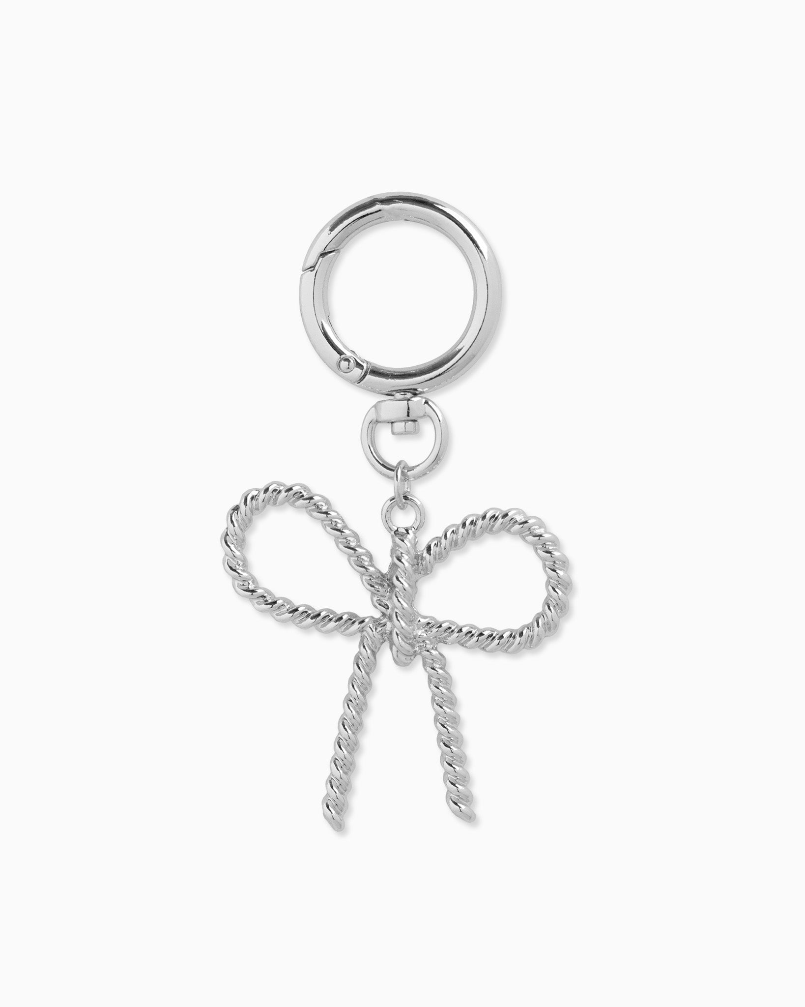 Metal Rope Texture Bow Bag Charm