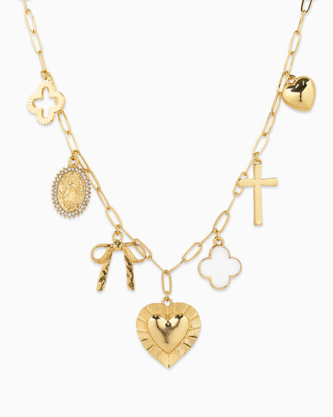 【Dior】Heart charm multi-chain necklace Christian Dior Vintage Heart D Silver Plated Charm Necklace