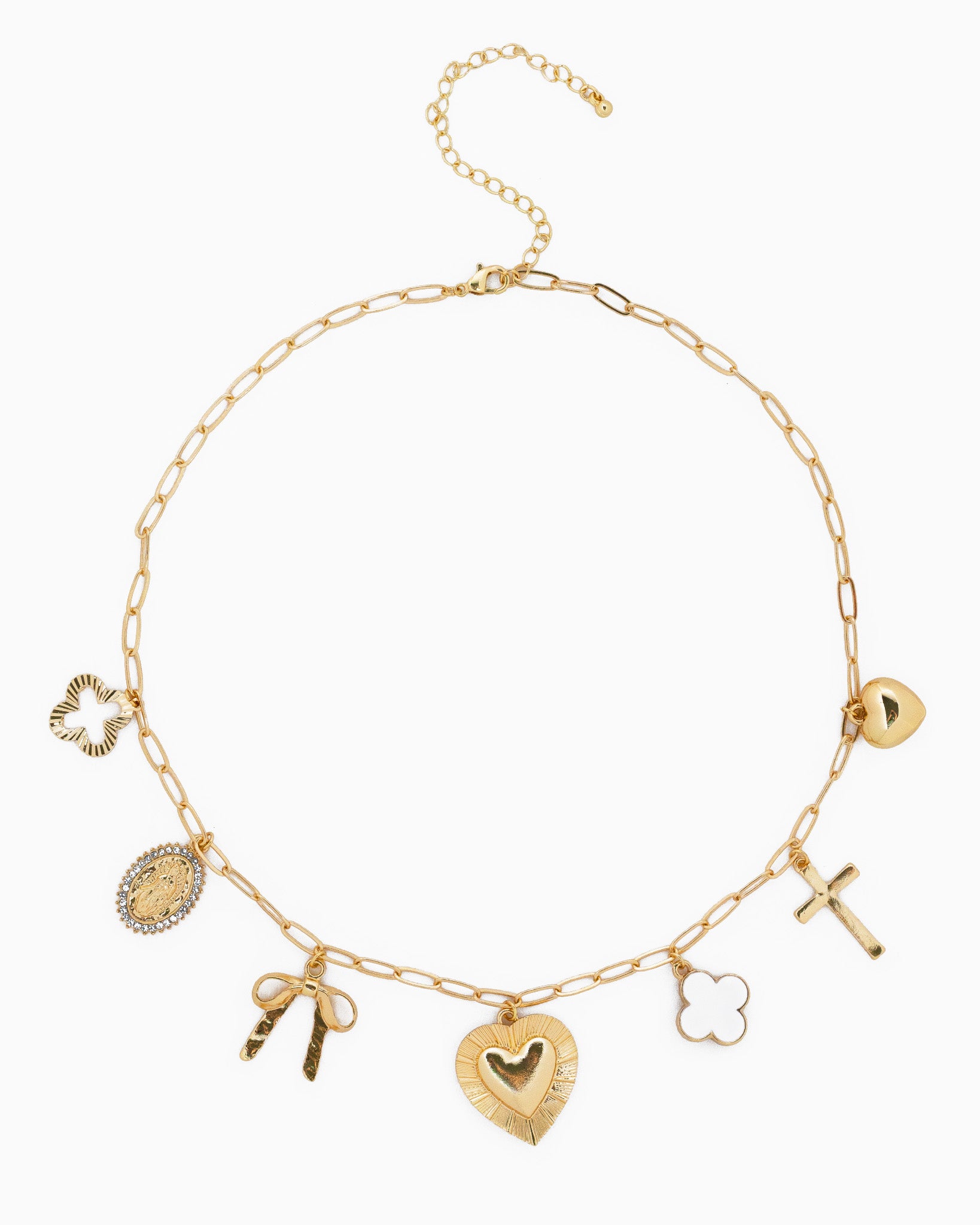 Heart Multi Gold Charm Necklace