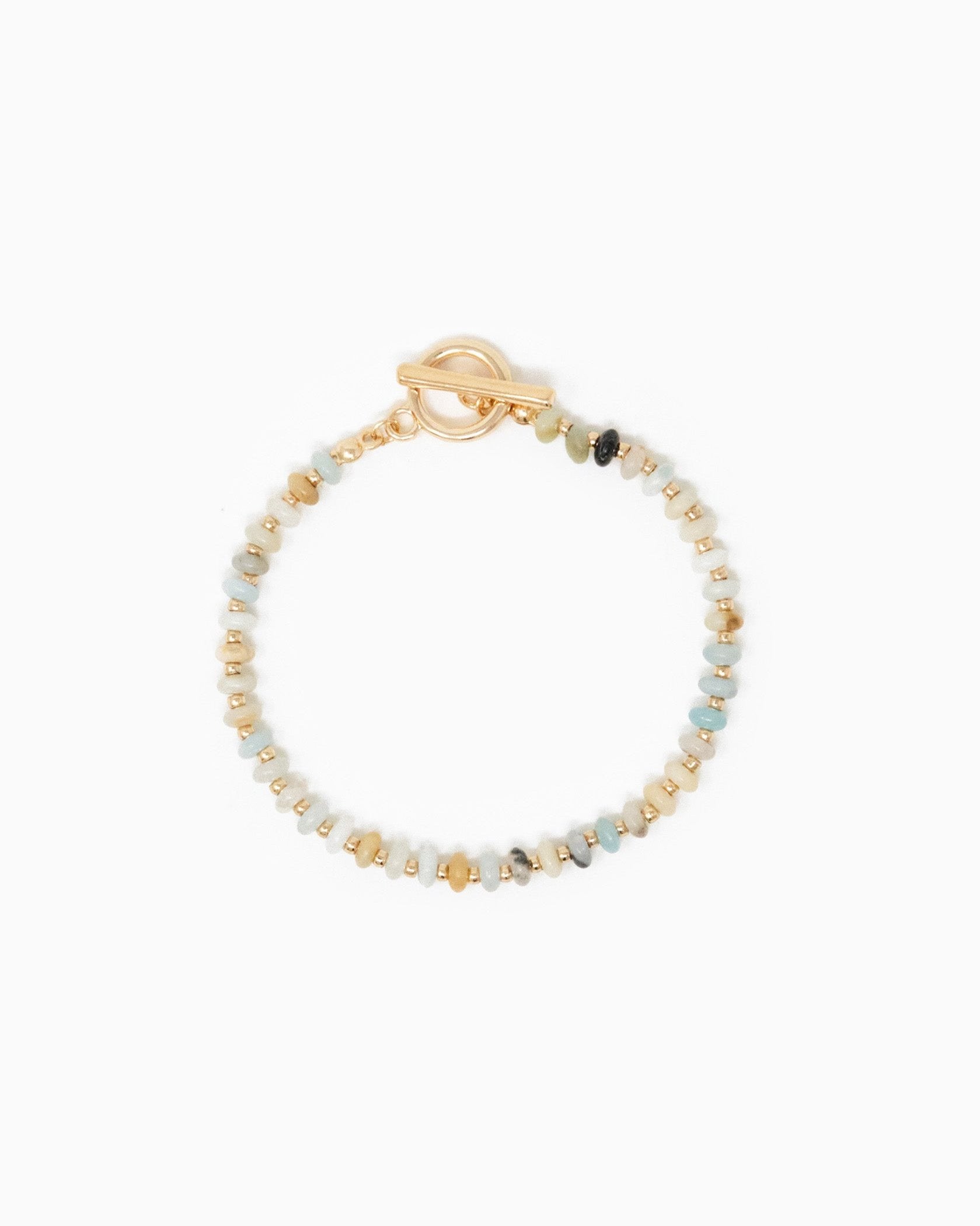 Natural Stone Toggle Bracelet – Grey