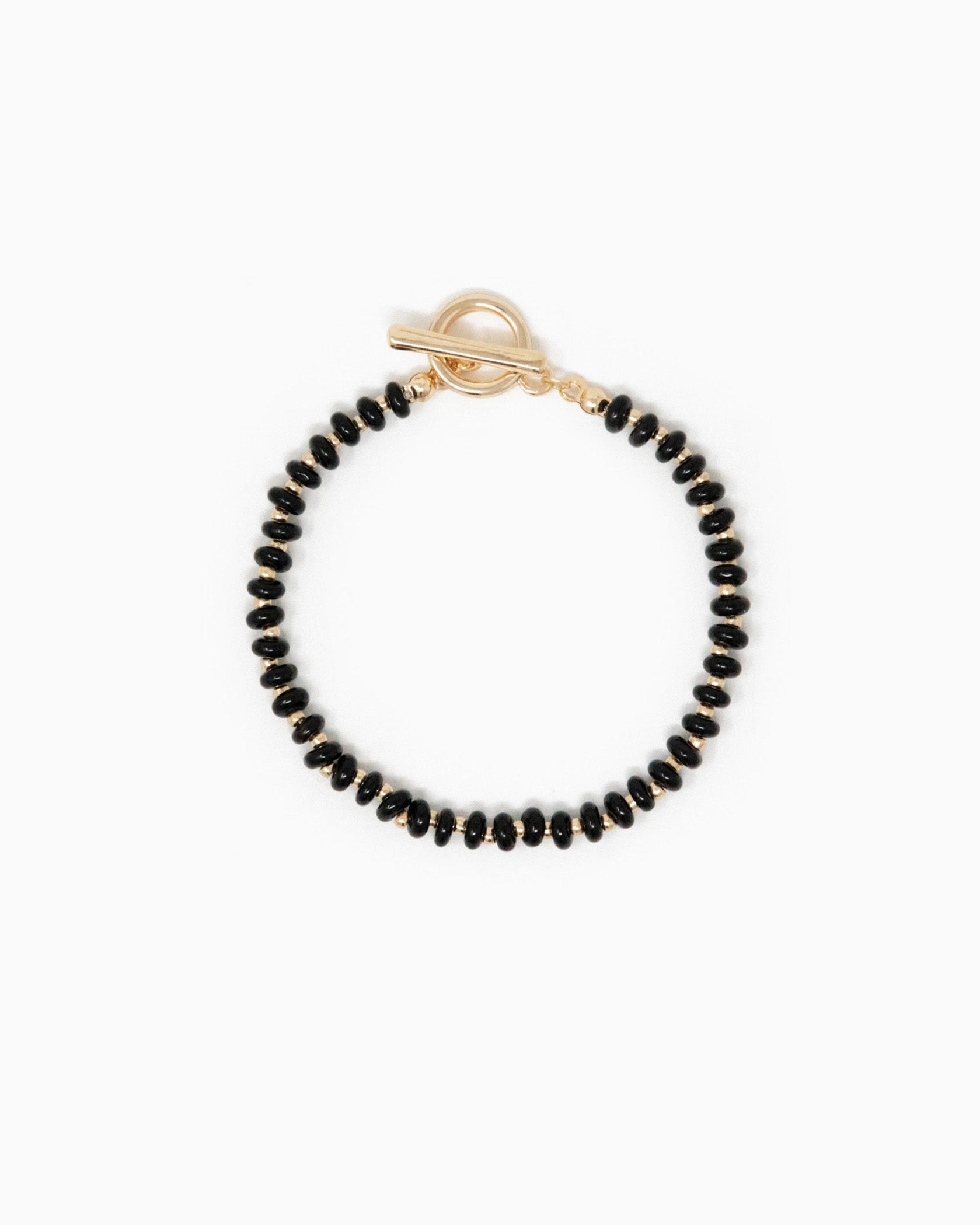 Natural Stone Toggle Bracelet Black