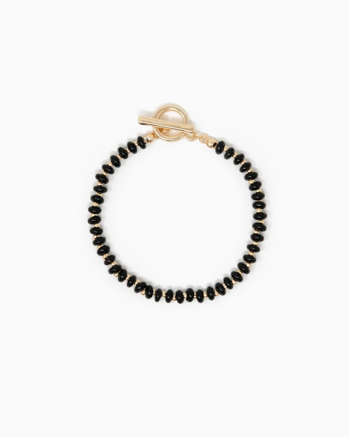 Natural Stone Toggle Bracelet – Black