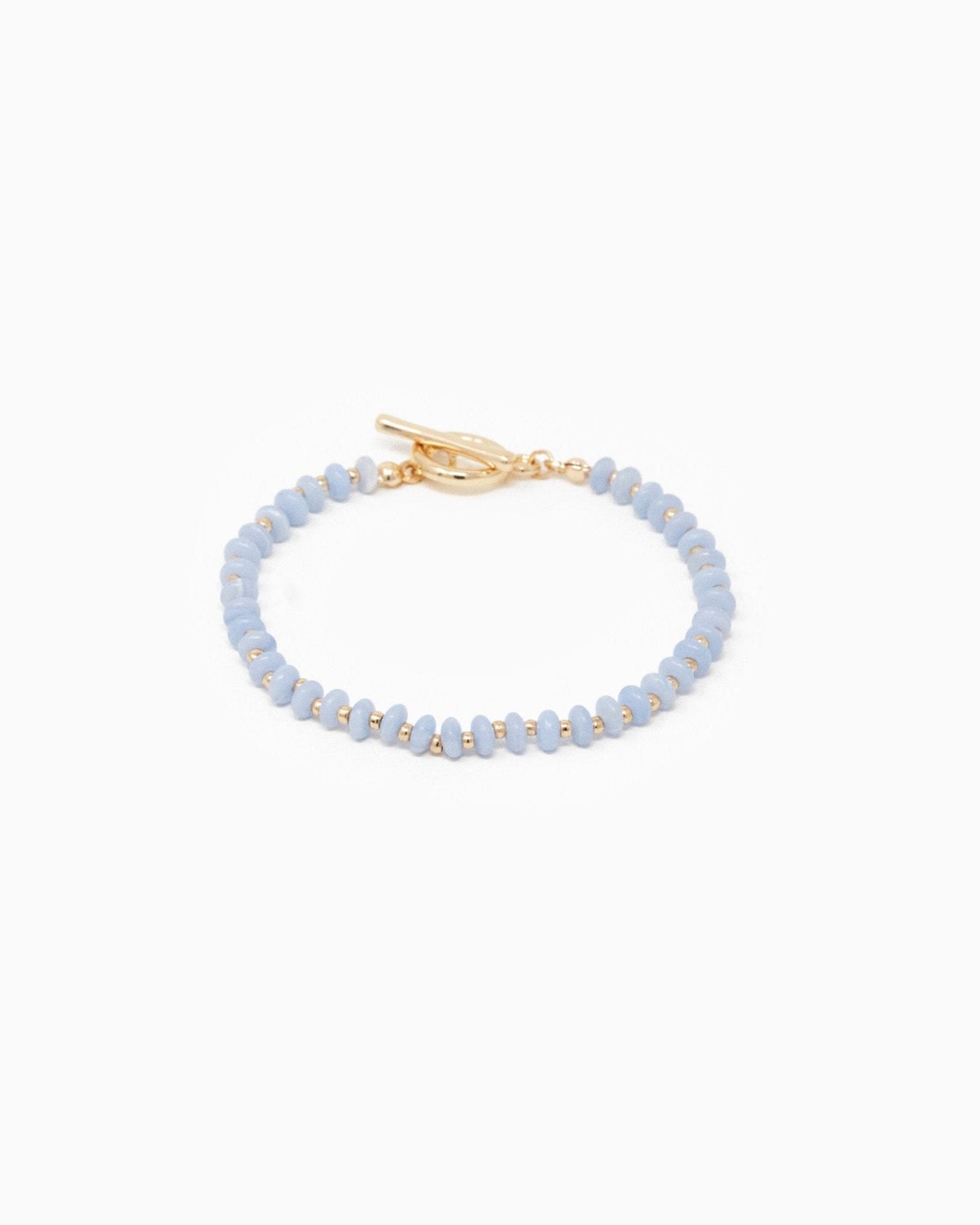 Natural Stone Toggle Bracelet Gold purple