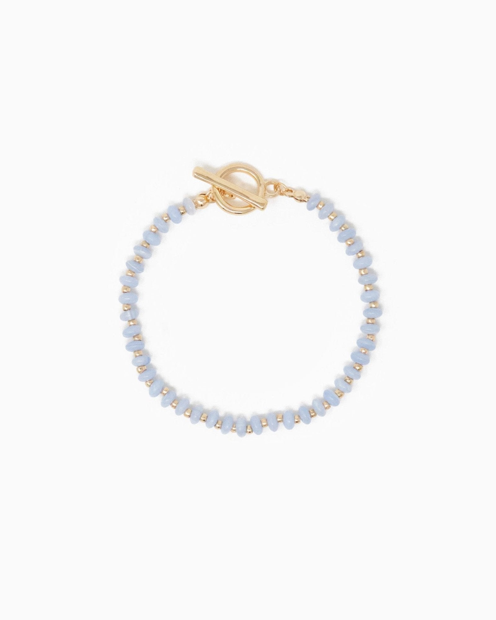 Natural Stone Toggle Bracelet gold purple