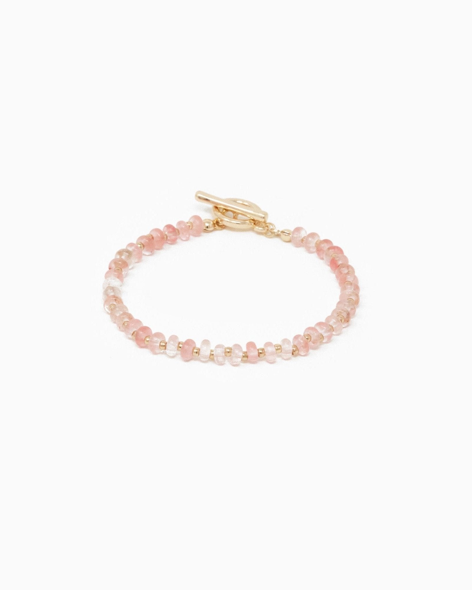 Natural Stone Toggle Bracelet – Pink