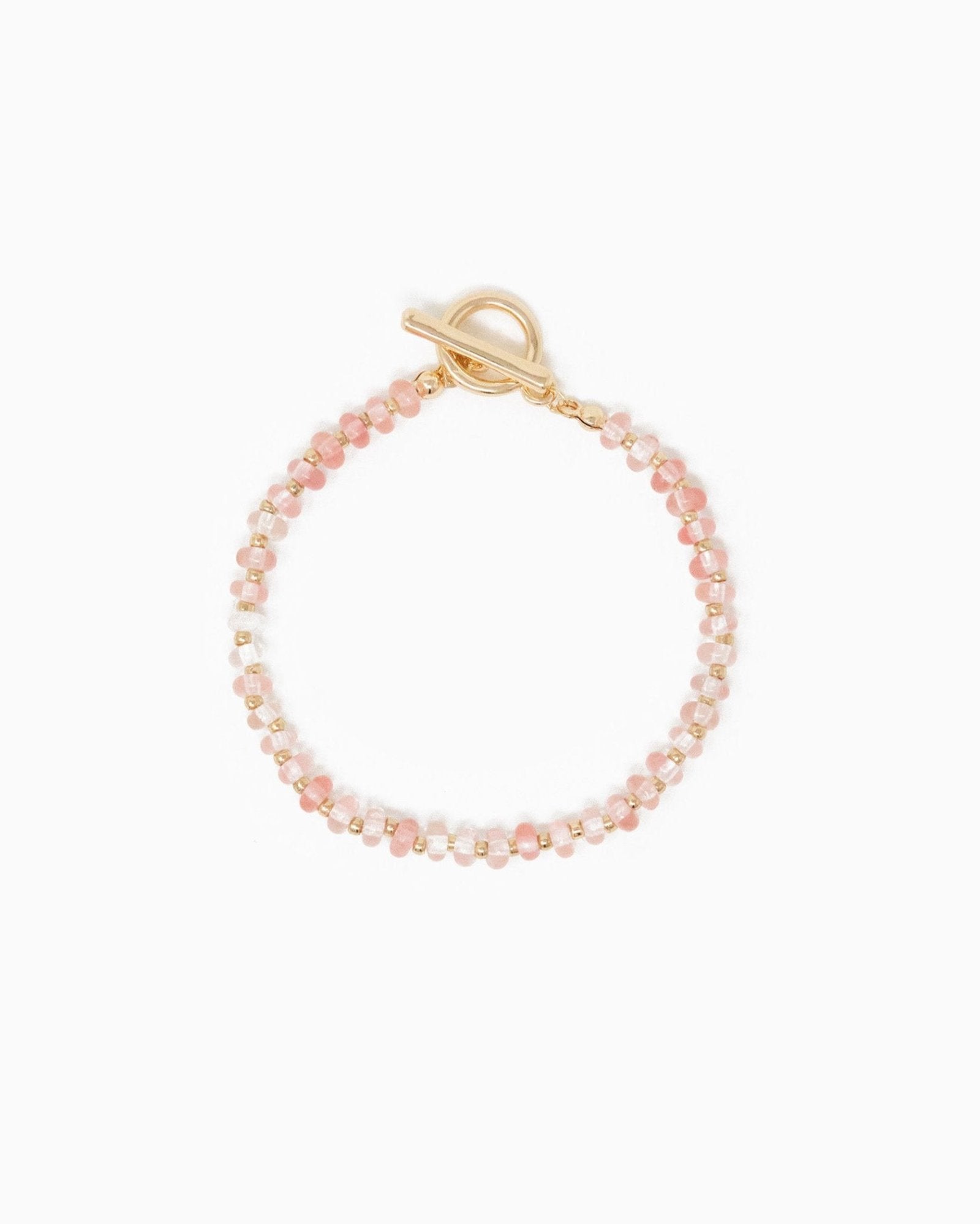 Natural Stone Toggle Bracelet – Pink