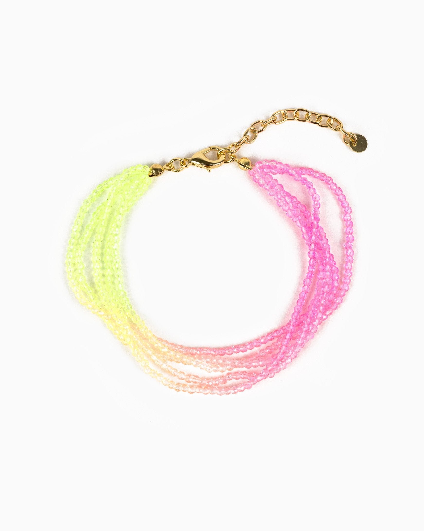 Neon Ombre Multi Layered Color Glass Bead Bracelet