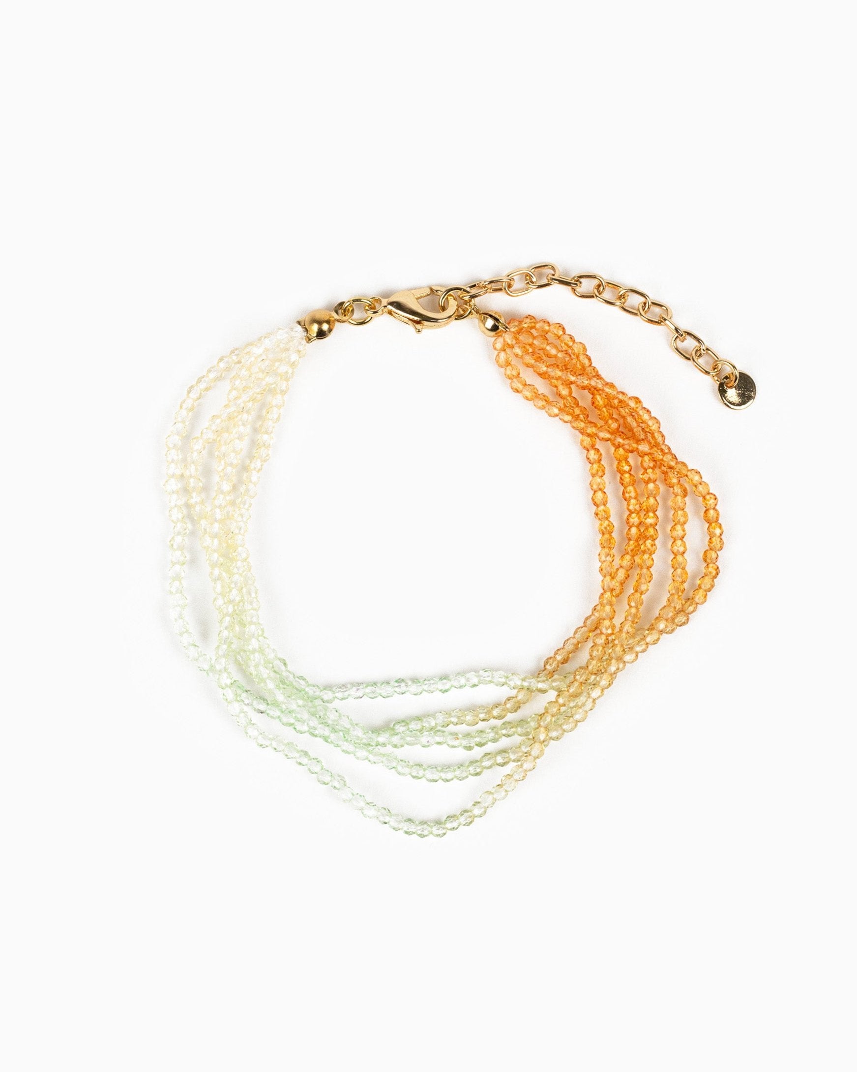 Neon Ombre Multi Layered Color Glass Bead Bracelet