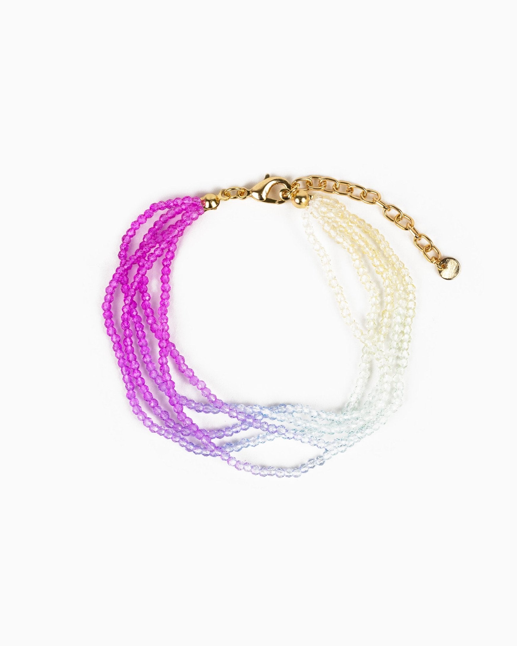 Neon Ombre Multi Layered Color Glass Bead Bracelet Multi