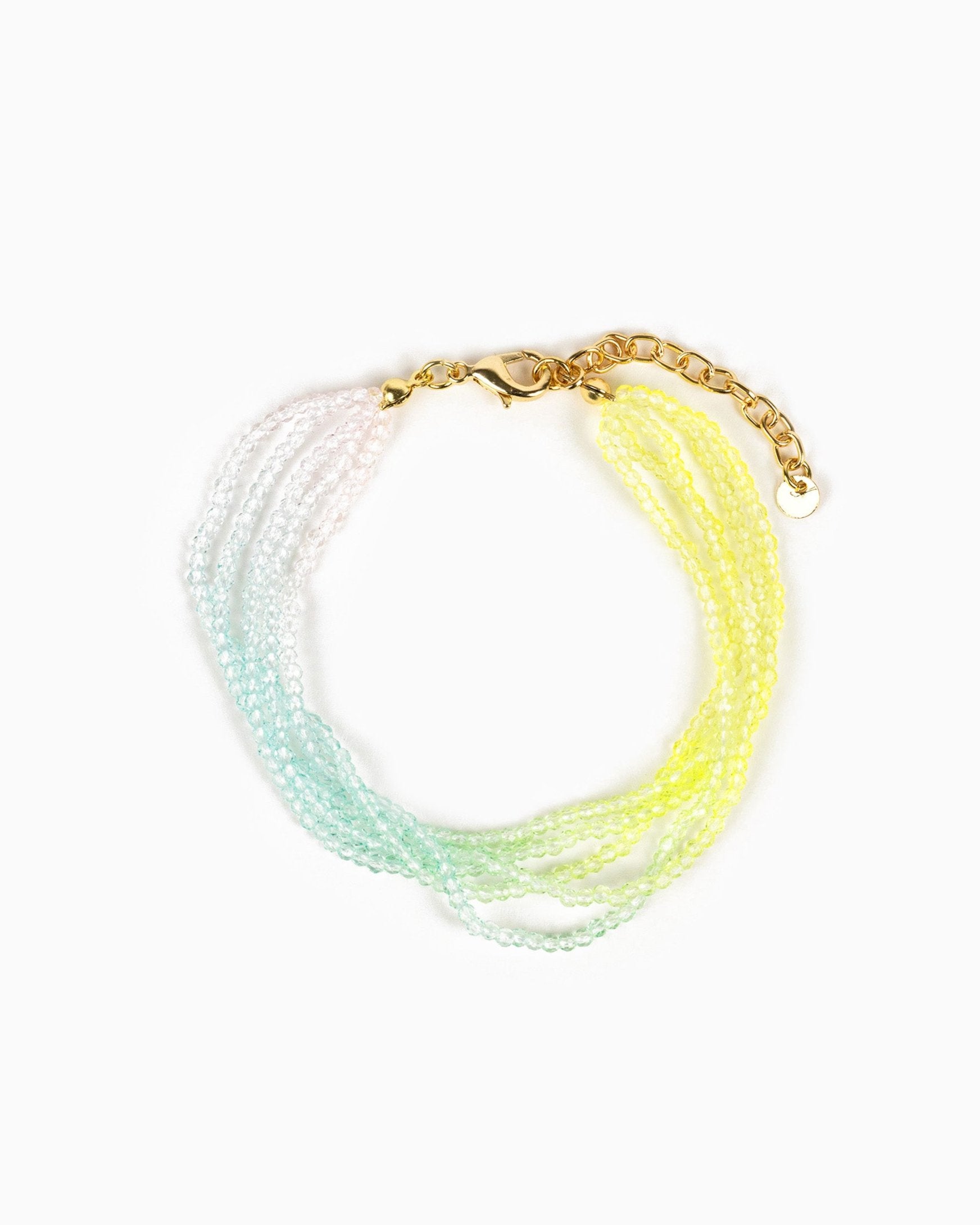 Neon Ombre Multi Layered Color Glass Bead Bracelet