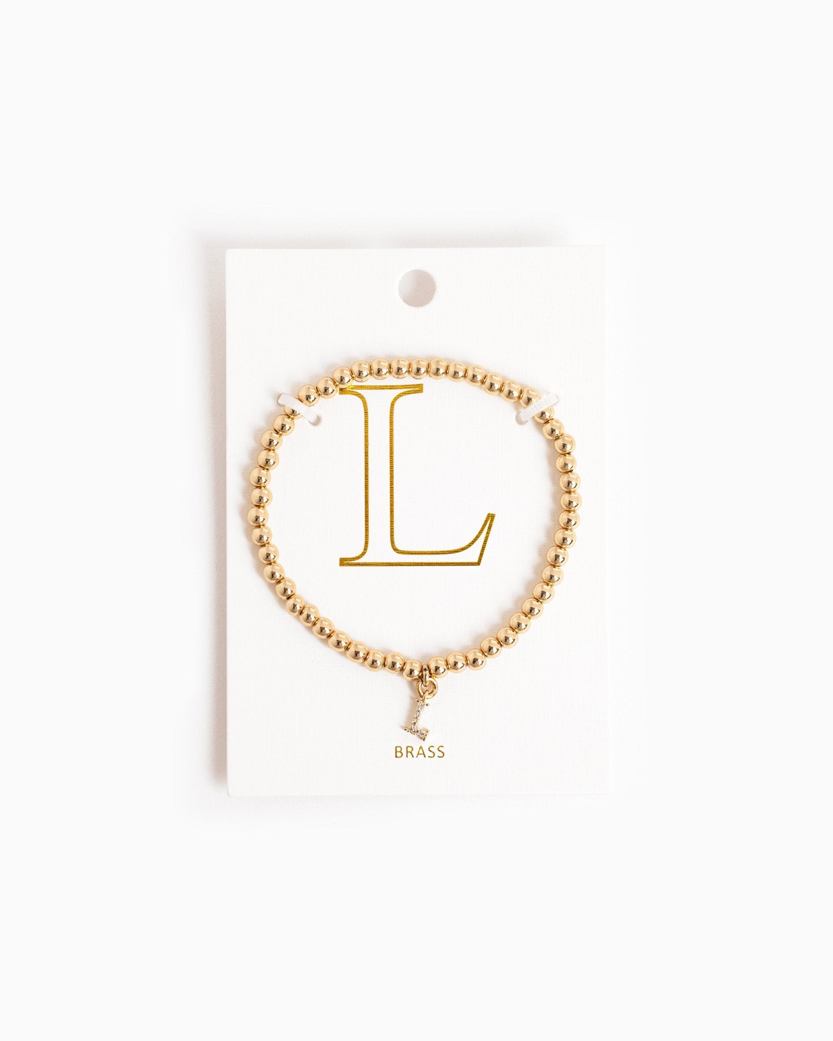 CZ Pave Letter Bubble Stretch Bracelet-3