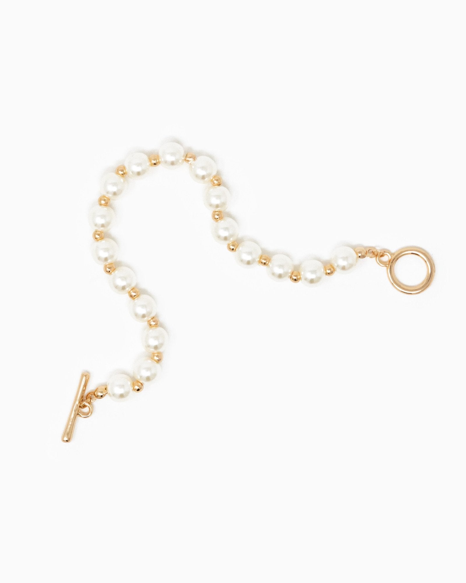 Mixed Pattern Acrylic Pearl Toggle Bracelet