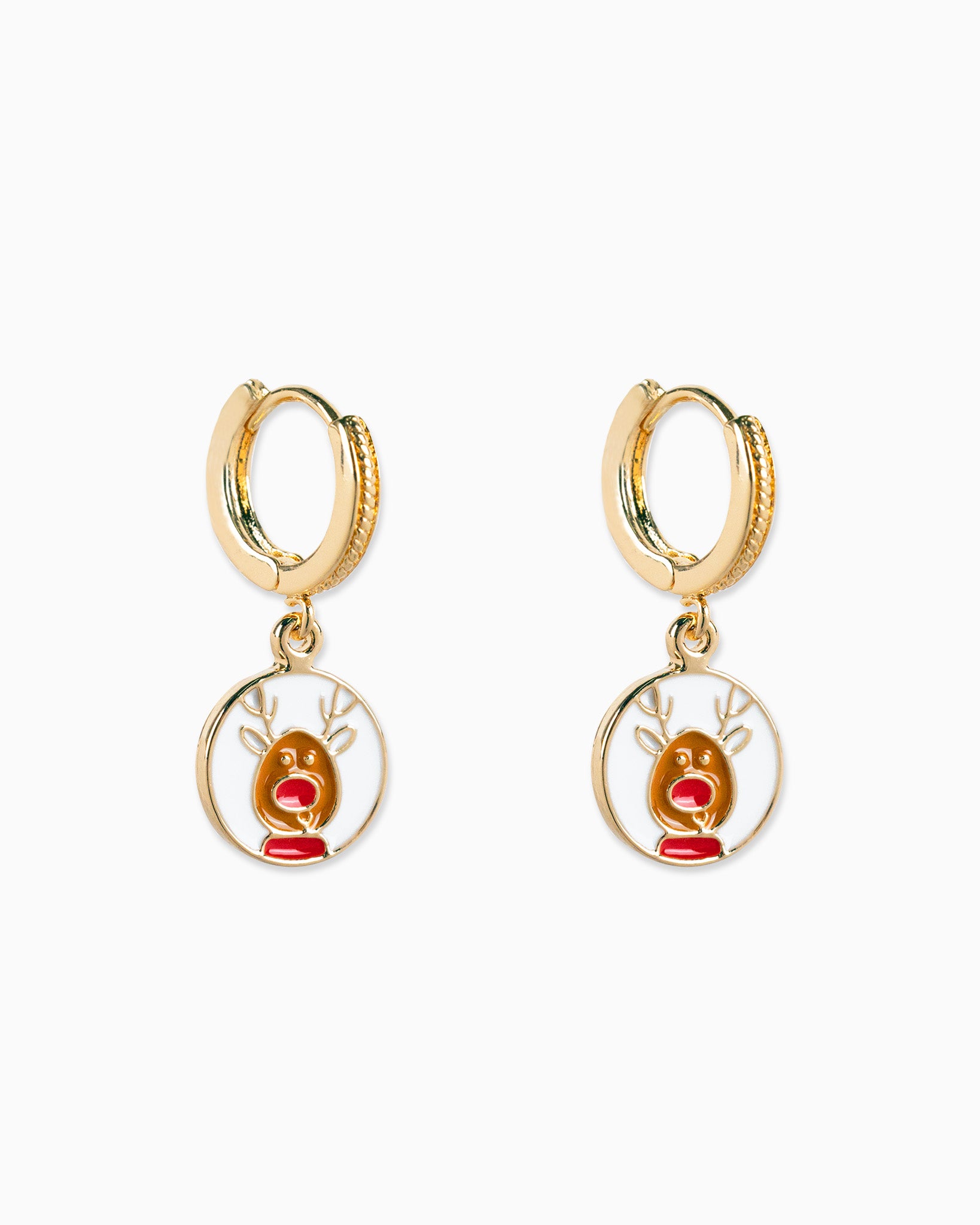 Christmas Rudolph Hoop Earring Set, Set of 3