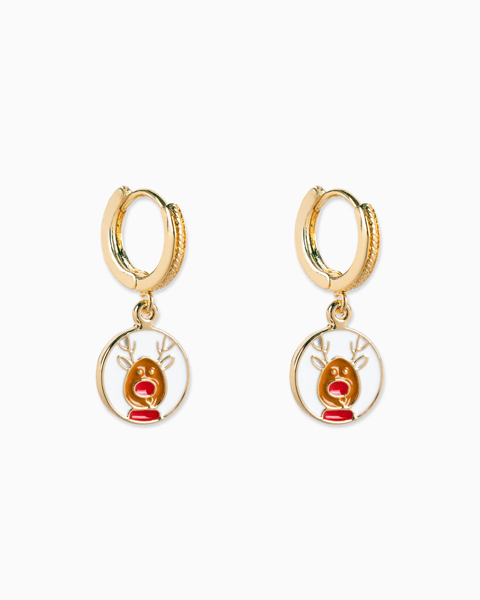 Christmas Rudolph Hoop Earring Set, Set of 3
