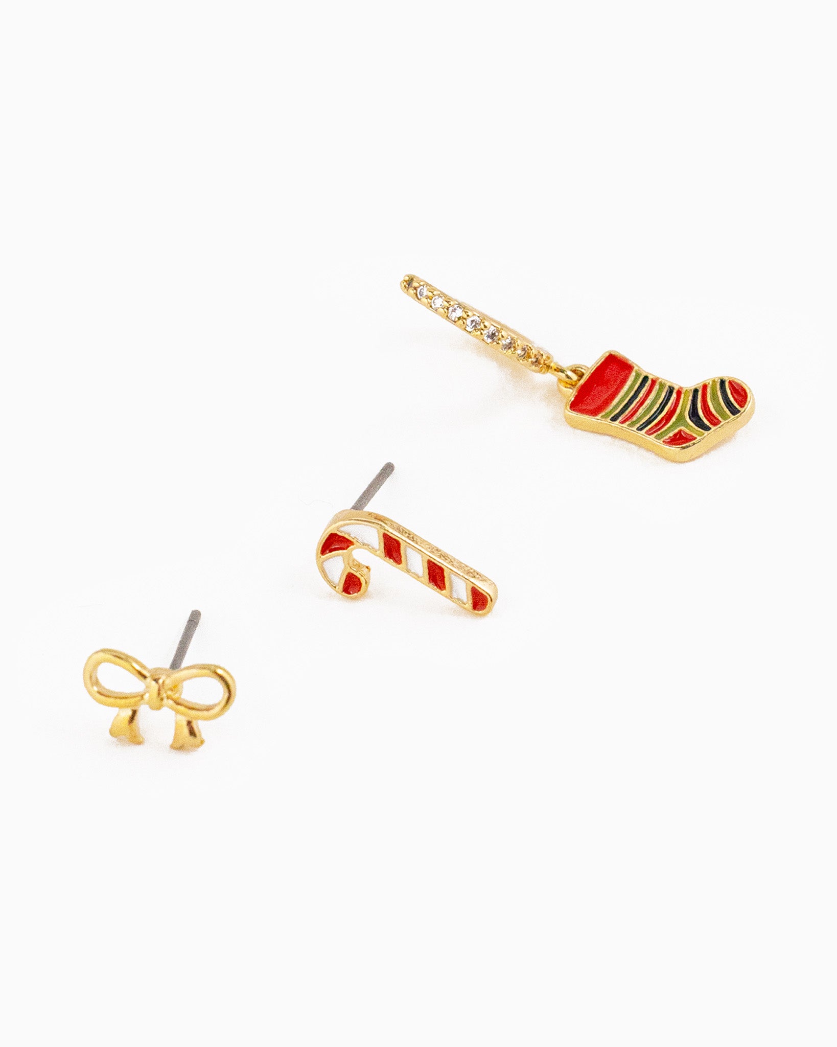 Christmas Socks Hoop Earring Set, Set of 3