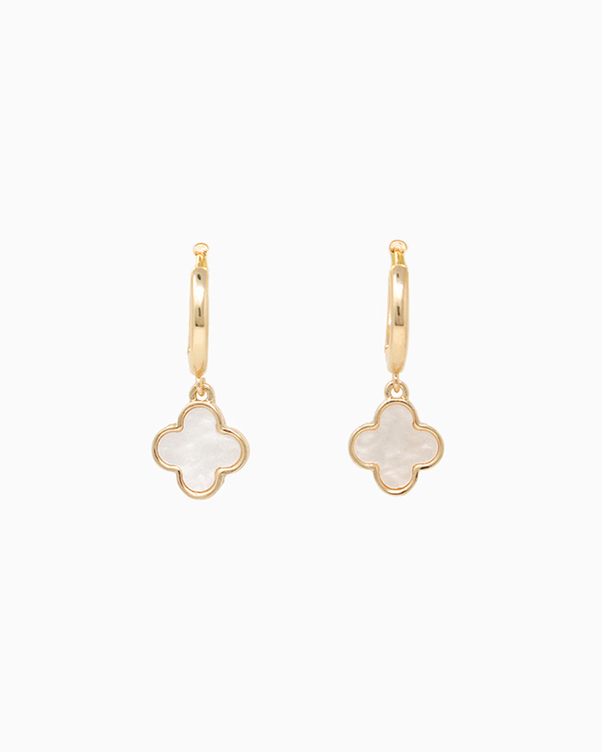 Mother of Pearl Clover Earring Set, Set of 3