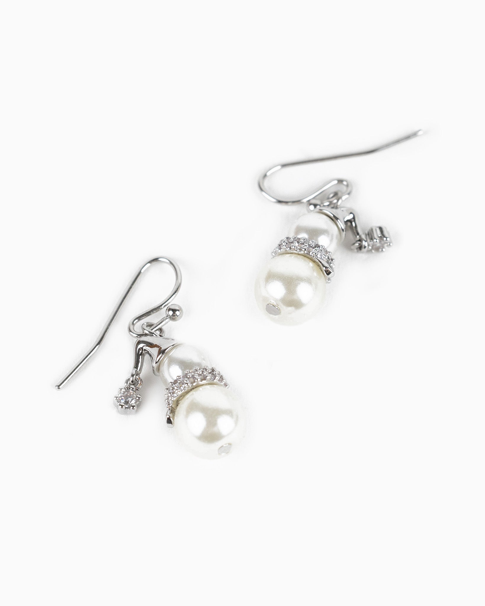 Pearl Snowman Drop Earrings