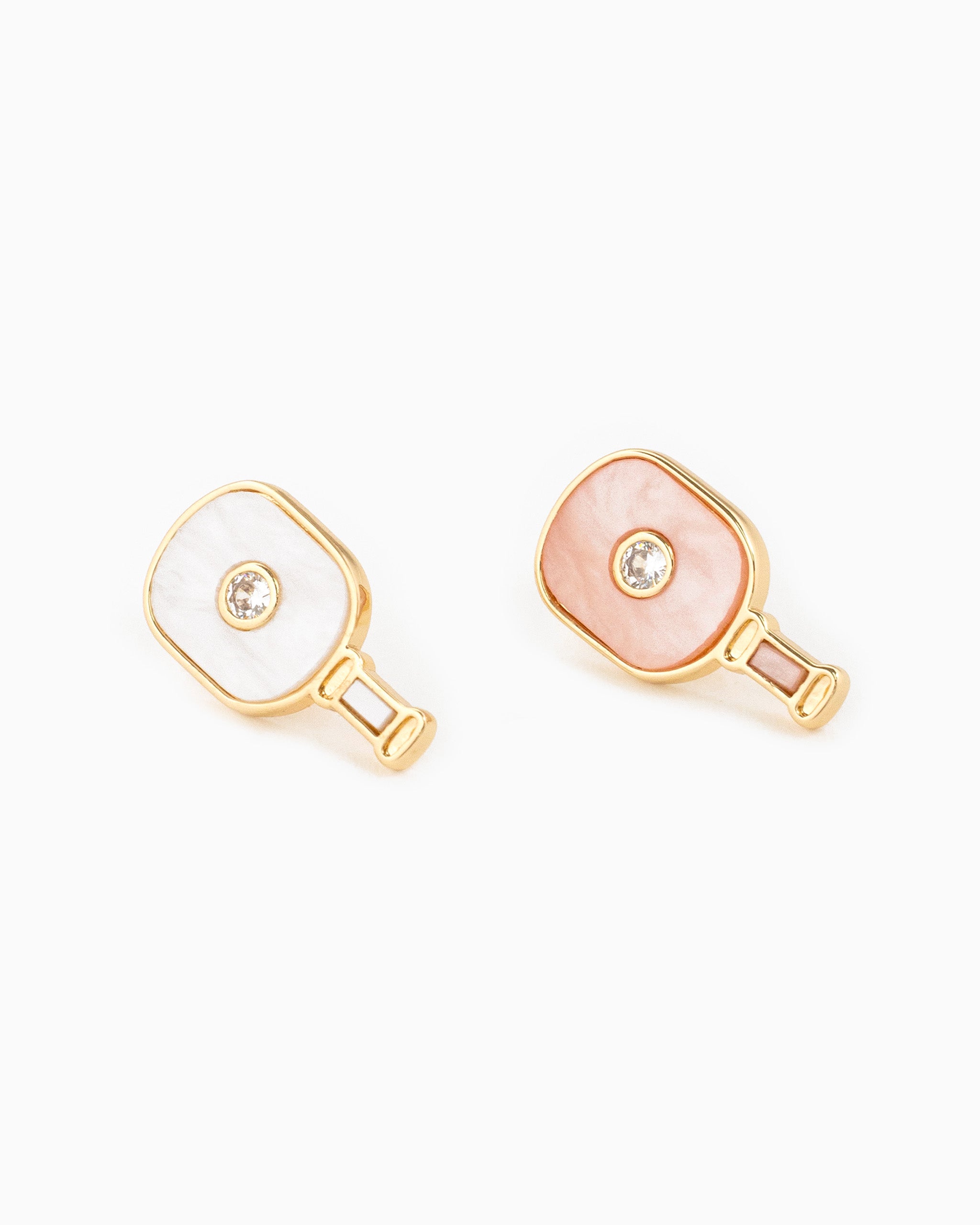 pickleball stud earring with CZ