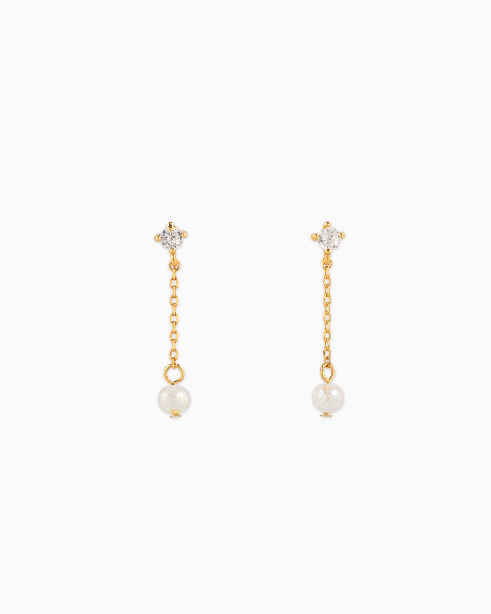 Dainty Diamond CZ Ribbon Pearl Variety Earring Set, Set of 3