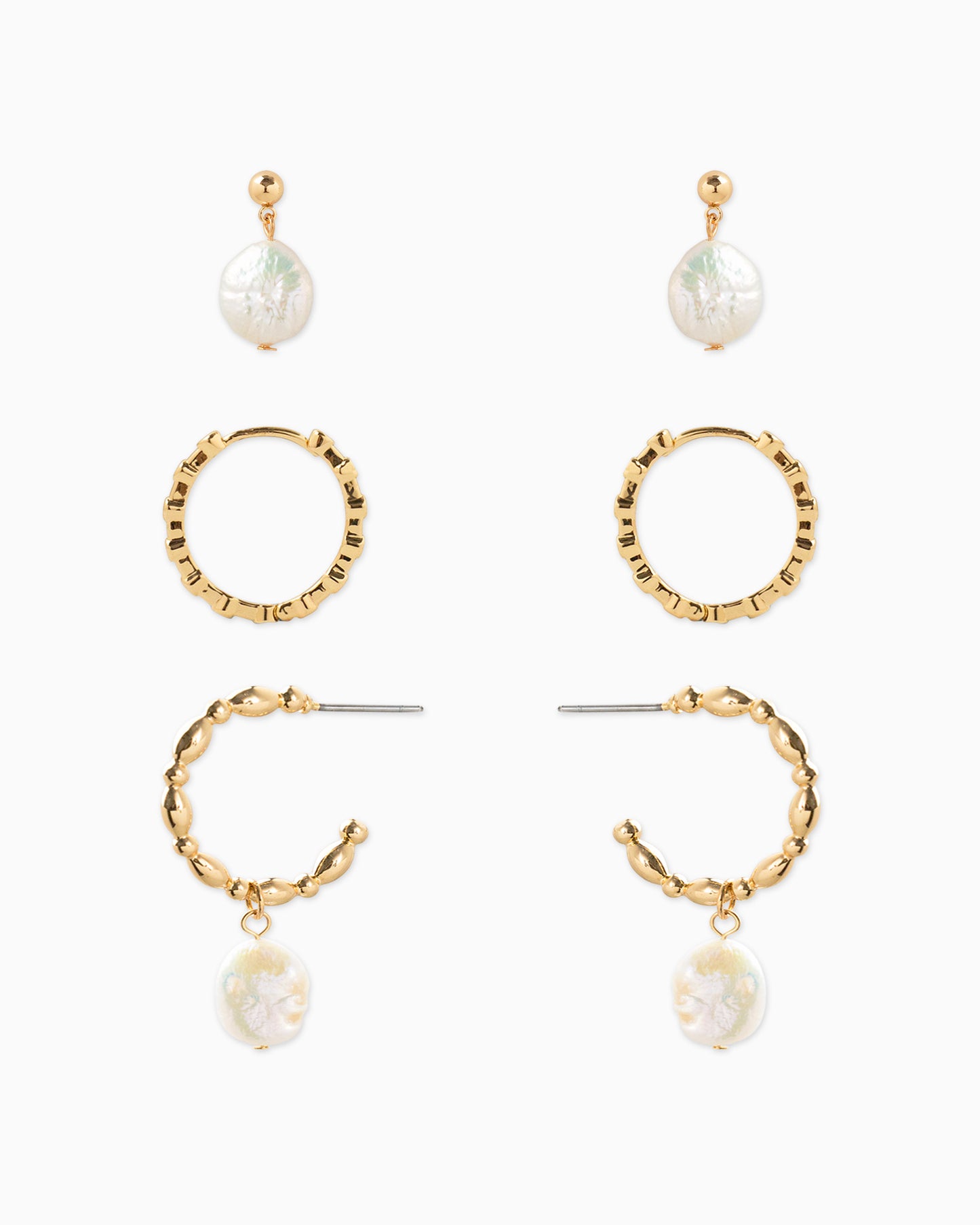 Freshwater Pearl Drop Medium Earring Set of 3